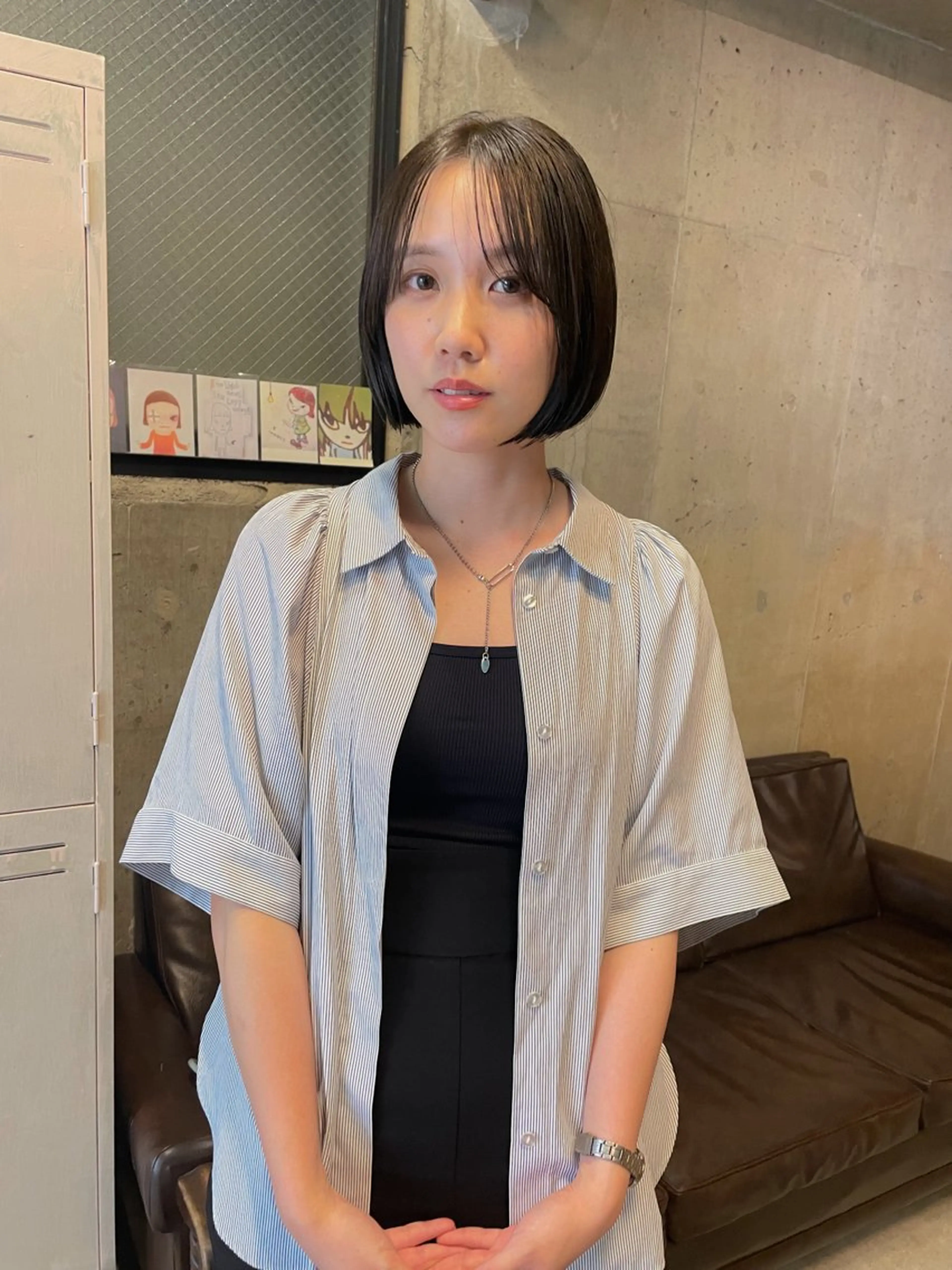 ショート カラー パーマ/レイヤー 岩山丈一郎のヘアスタイル