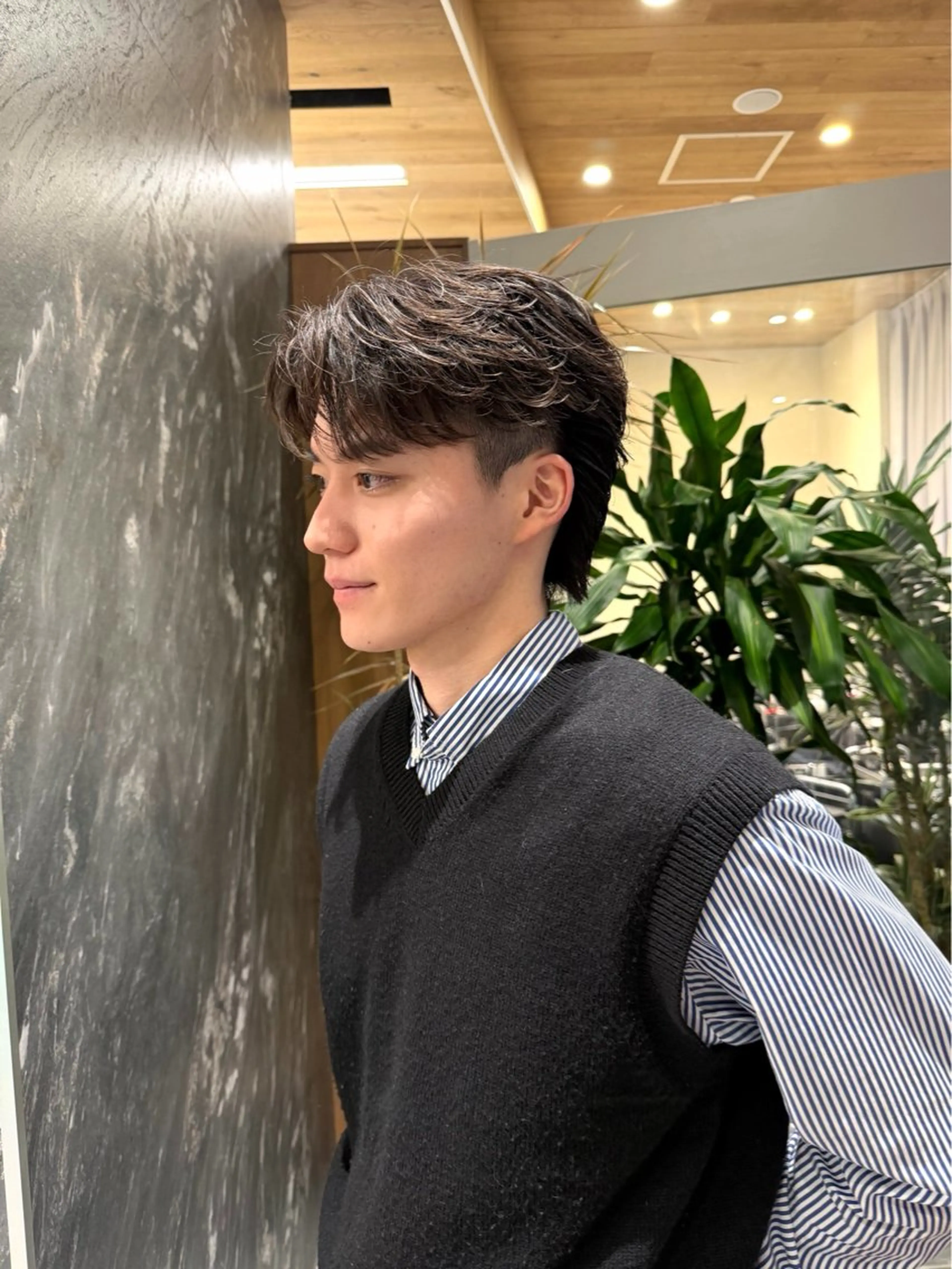 ショート カラー パーマ メンズ カット トリートメント SALOWIN 原宿 iori所属・💈センターパート パーマ特化💈雄太のヘアスタイル