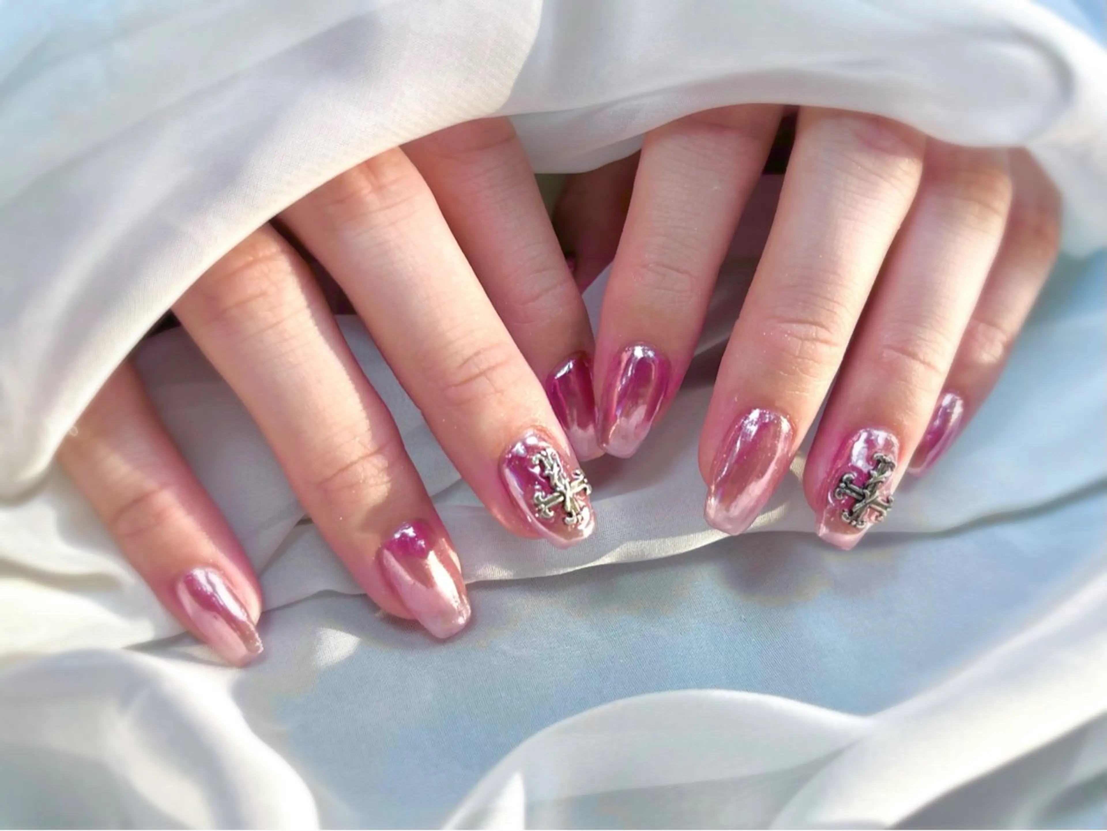 ネイル アートネイル ジェルネイル ミラーネイル Salute本店 🦋仲原里佳のネイルデザイン