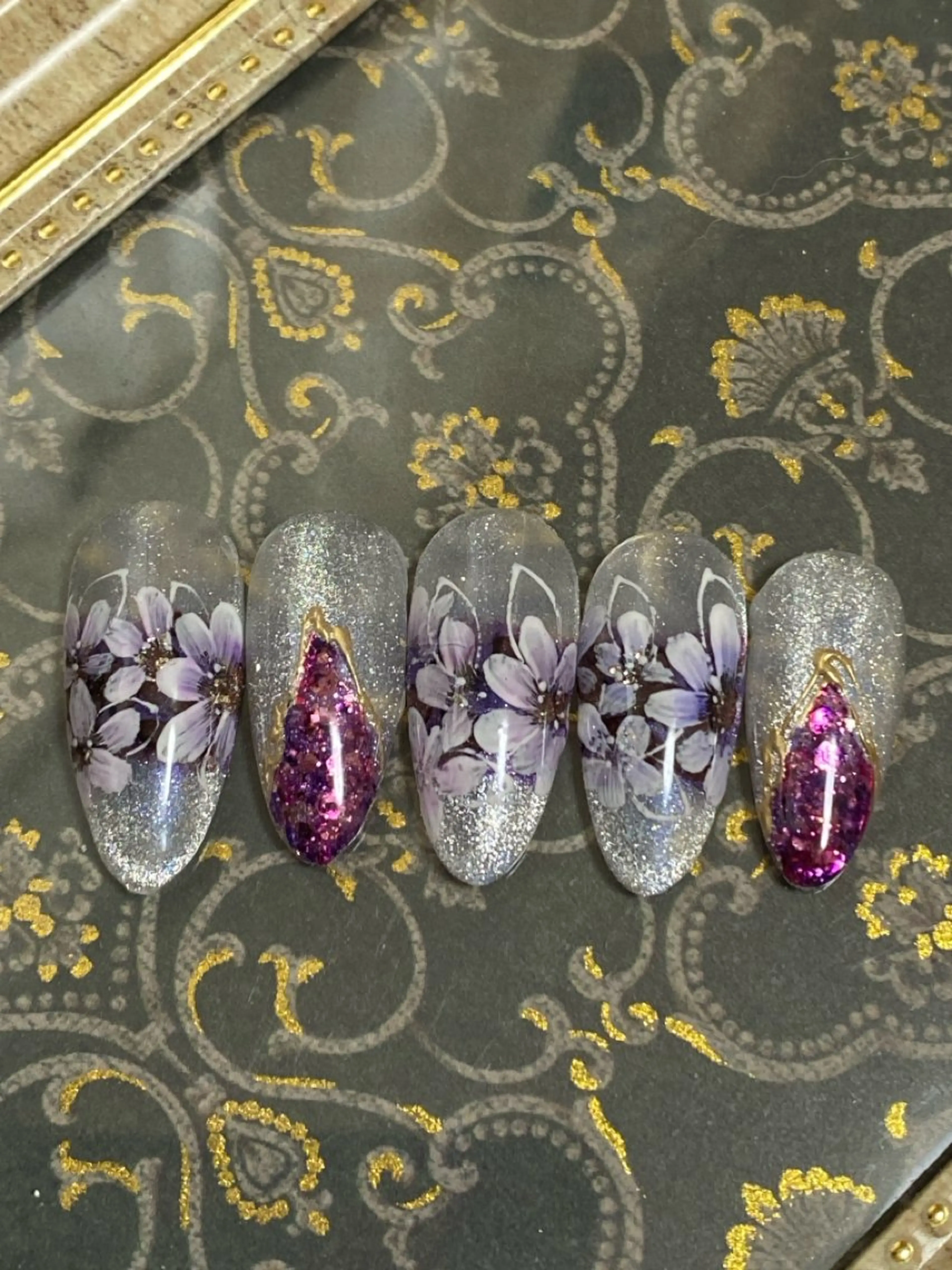 ネイル フラワーネイル 自宅ネイルサロン ♦️nuance♦️のネイルデザイン