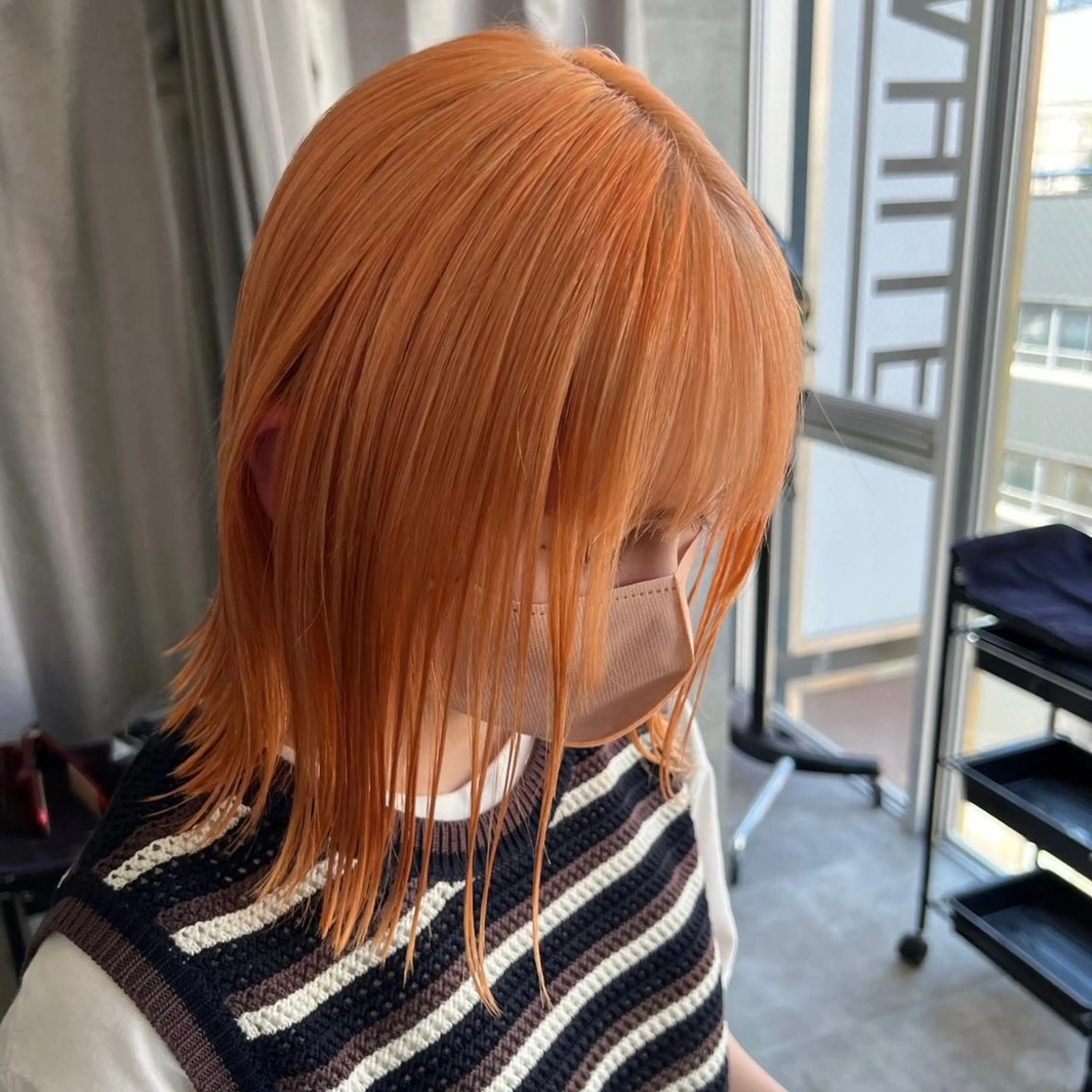 ミディアム カラー オレンジ ROPE 🧸あずみ🧸のヘアスタイル