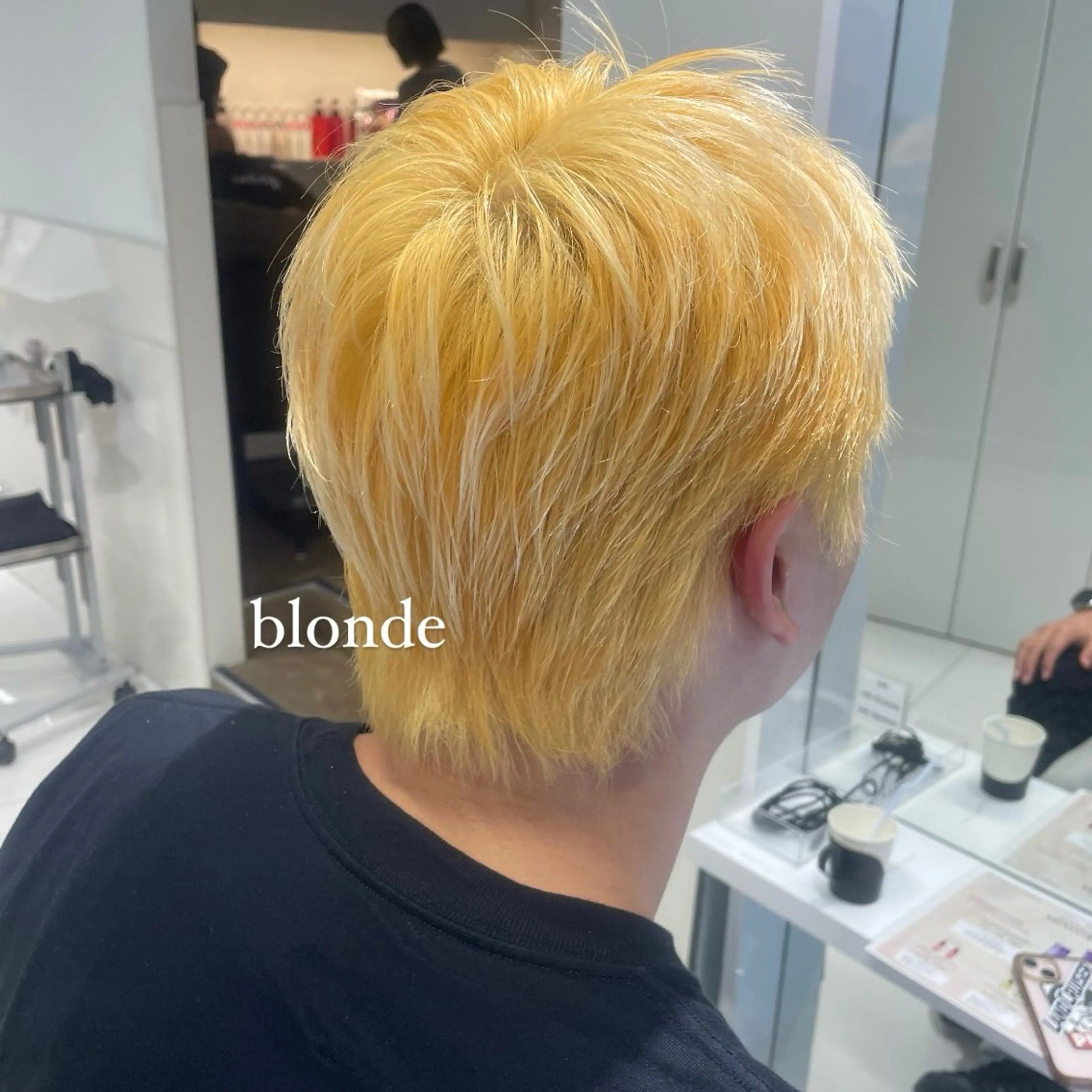 ショート カラー メンズ ヘアカラー ハイトーン/ボブ /HBL/AYUNAのヘアスタイル