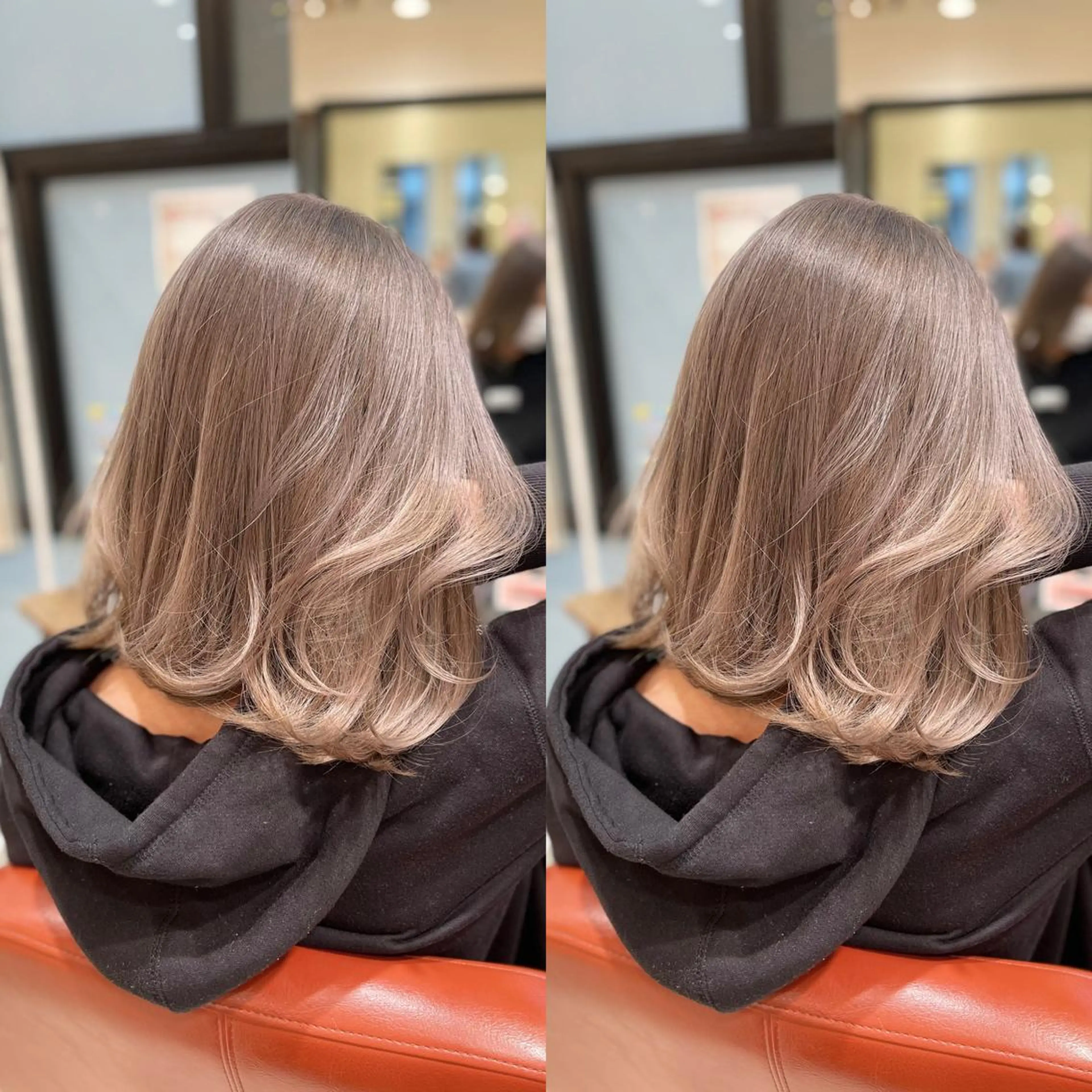 ミディアム カット ヘアカラー トリートメント Y Uのヘアスタイル