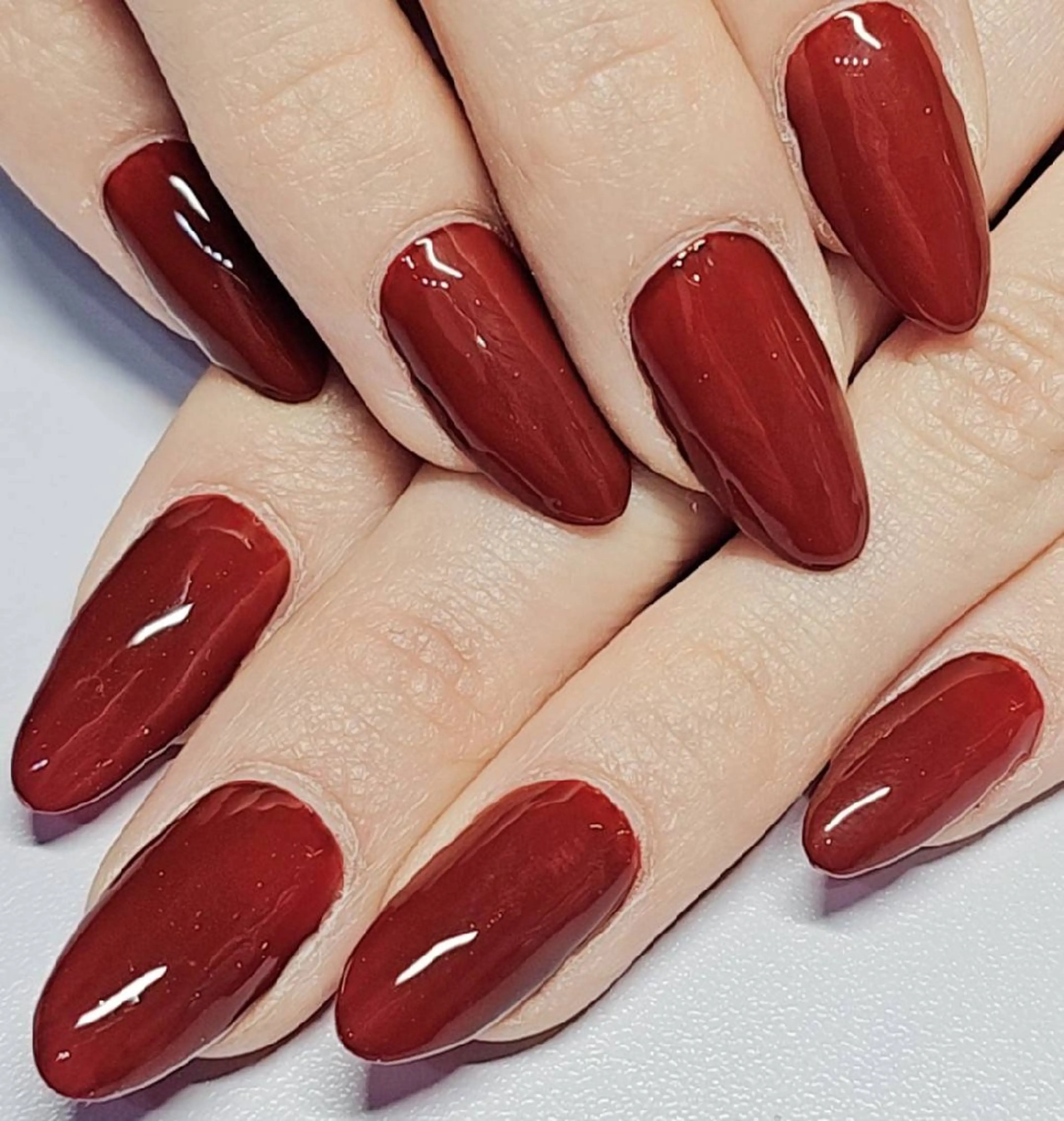 ネイル ボルドー ワンカラーネイル バレンタイン ハンドネイル よしだ ひろきのネイルデザイン
