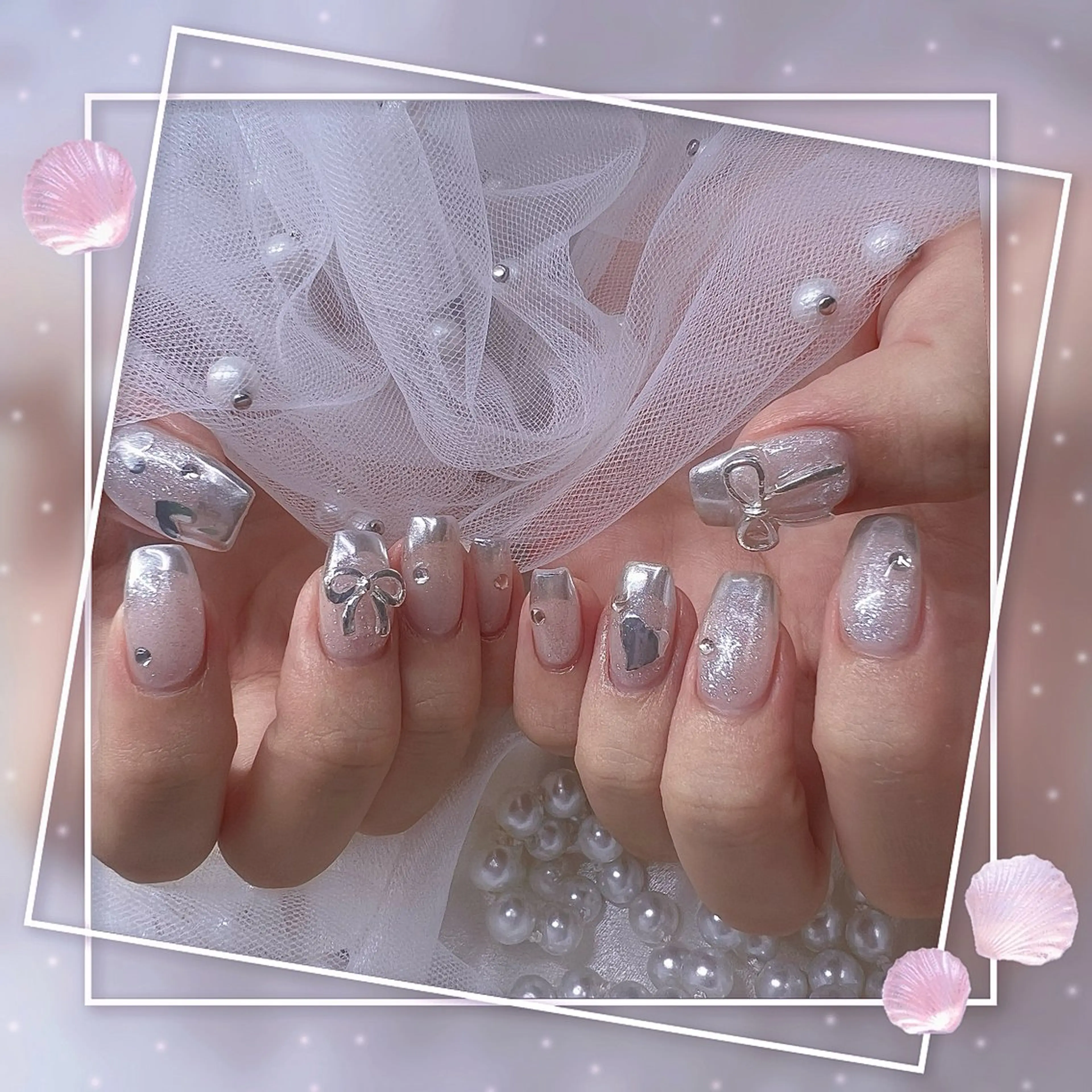 ネイル チークネイル フレンチネイル グラデーション マグネットネイル マグネットフレンチ ハンドネイル ハンドケア Chill Nailsalonのネイルデザイン