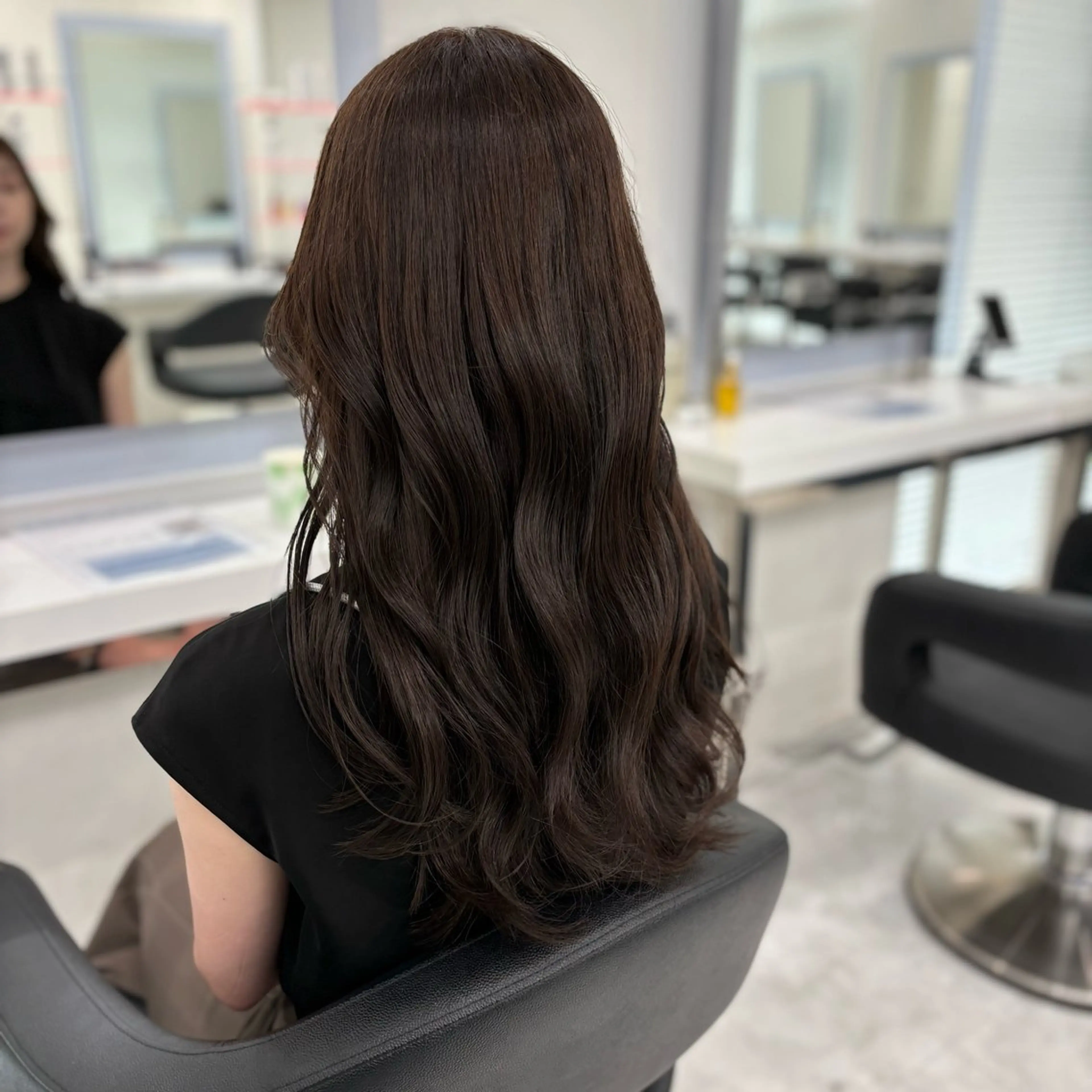 ミディアム カット ヘアカラー トリートメント ヘッドスパ ヘアセット 大人っぽ上品🤍韓国 レイヤー🤍ふうがのヘアスタイル