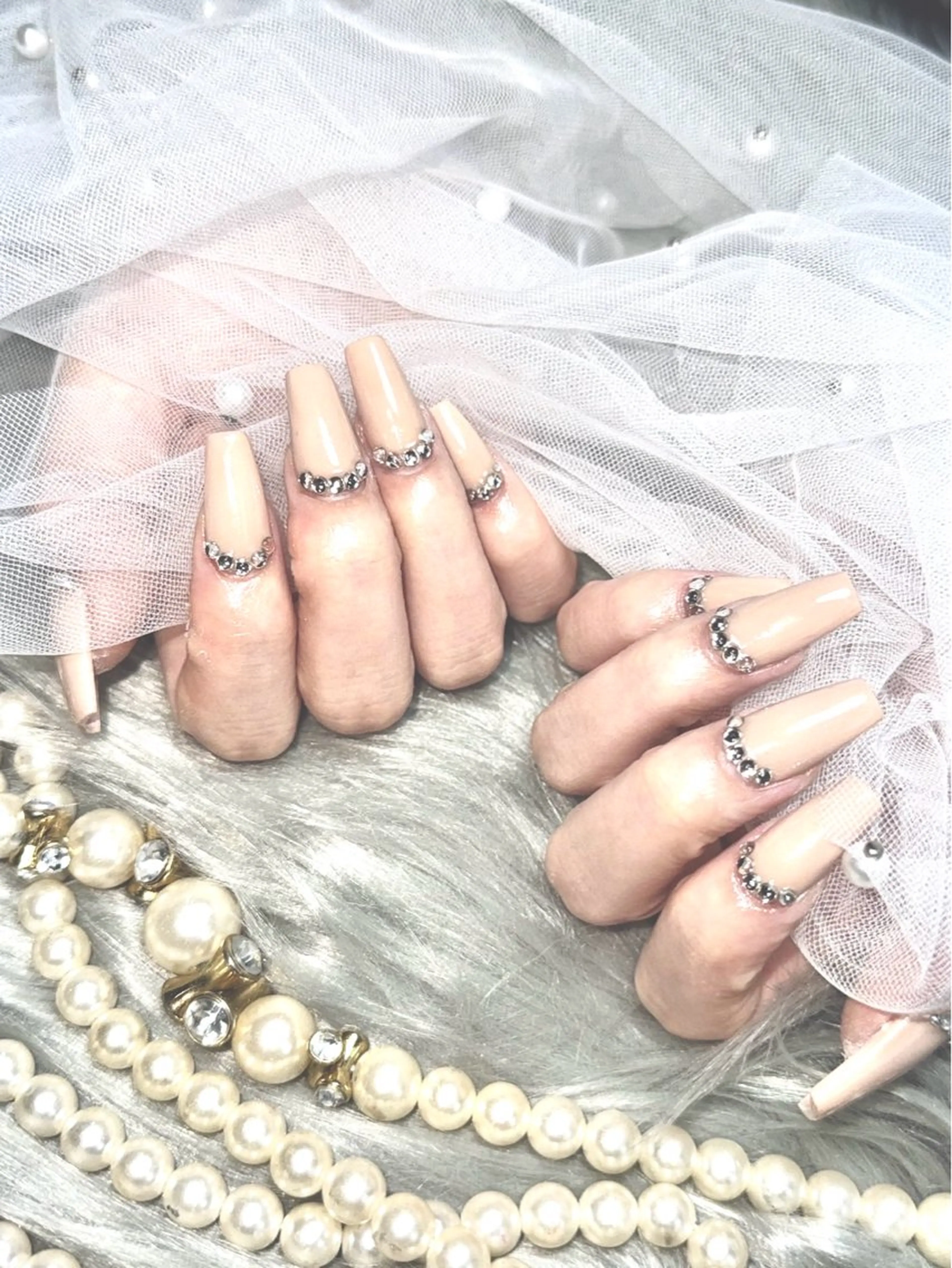 【オフなし】ジェルワンカラー＋ラメパーツ2本付き💅💍の写真