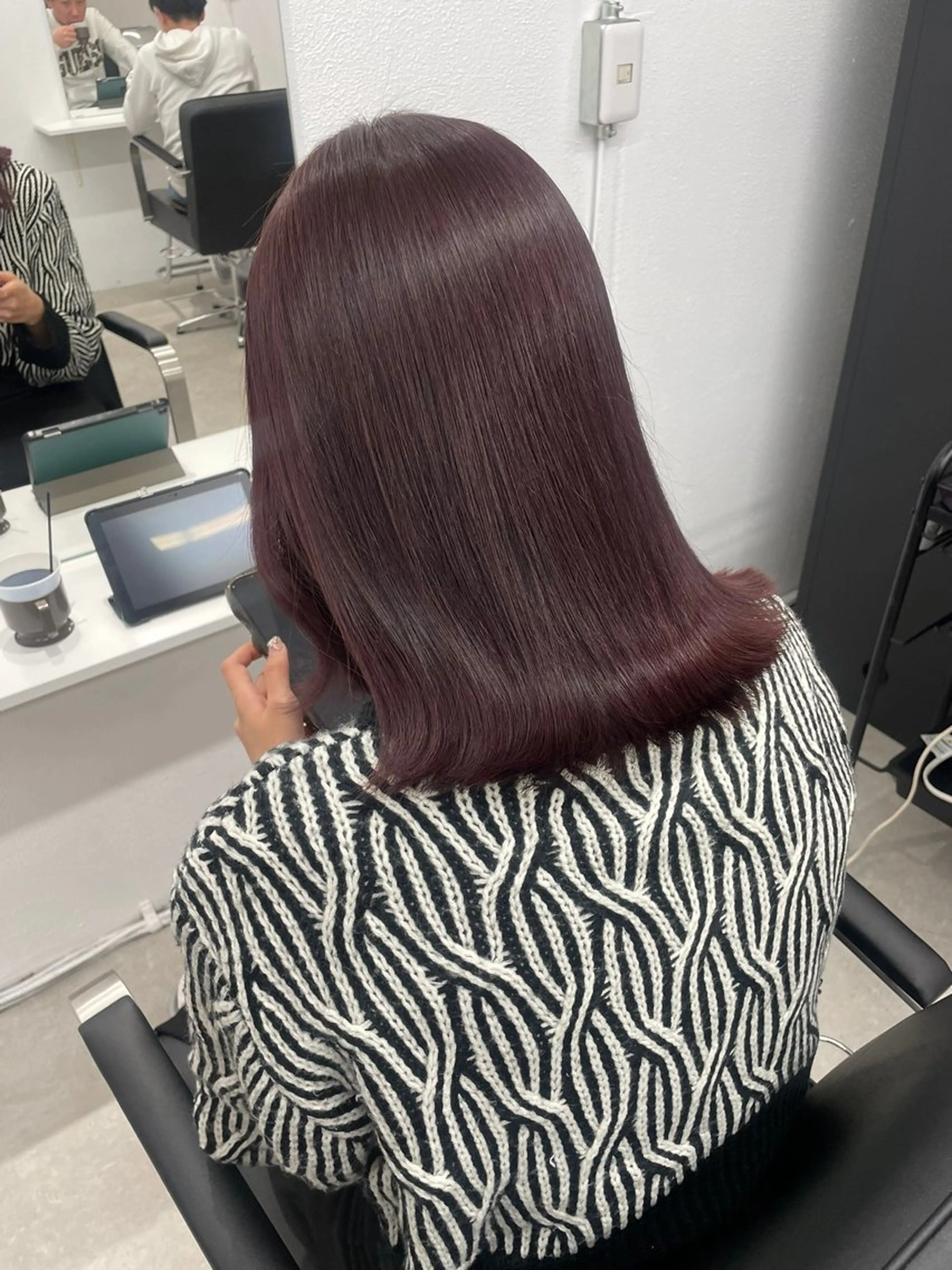 ミディアム カラー 韓国風/レイヤー/ 長谷七海のヘアスタイル