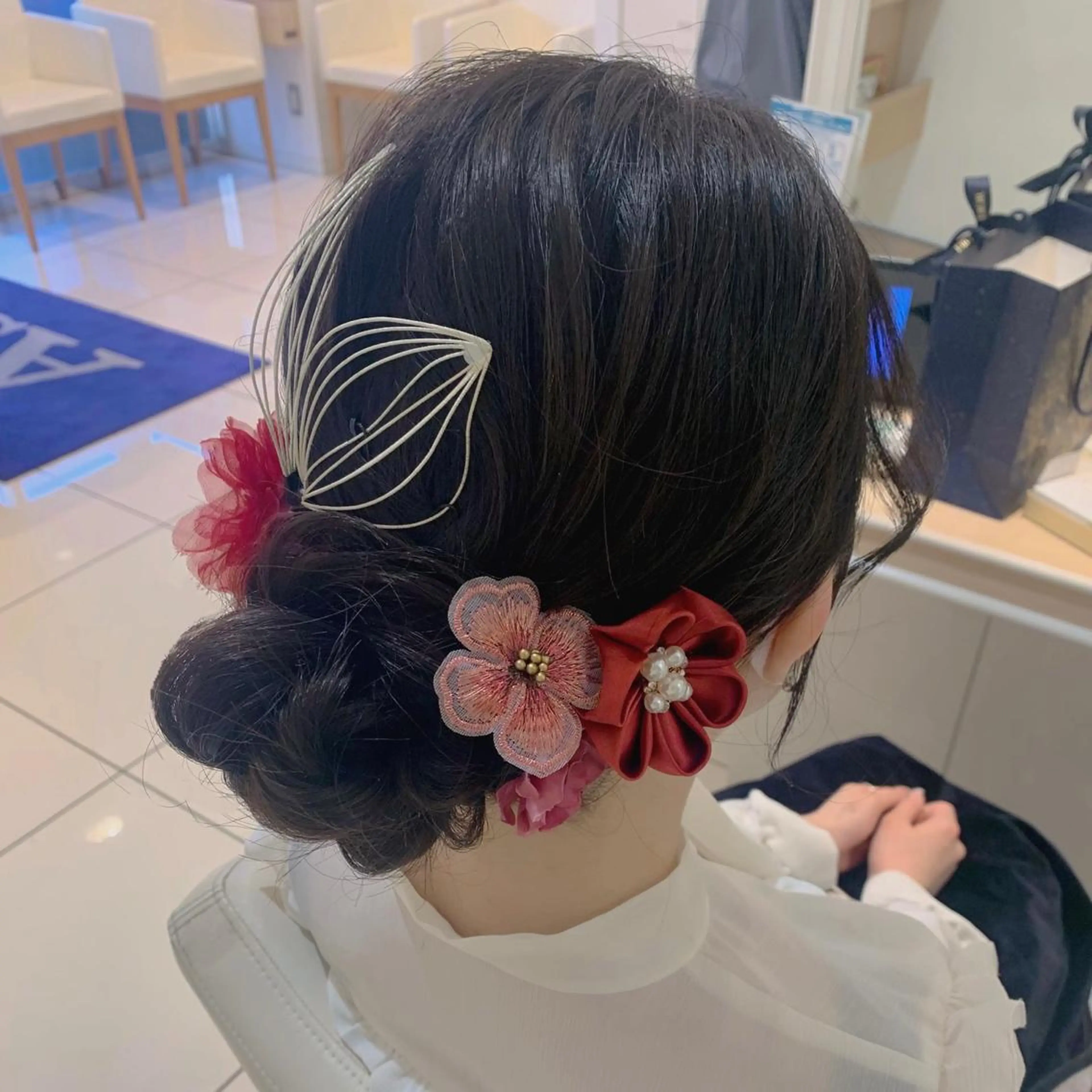 ロング ヘアアレンジ 成人式 ハーフアップ 結婚式・ブライダル ヘアセット 宮永 璃沙のヘアスタイル