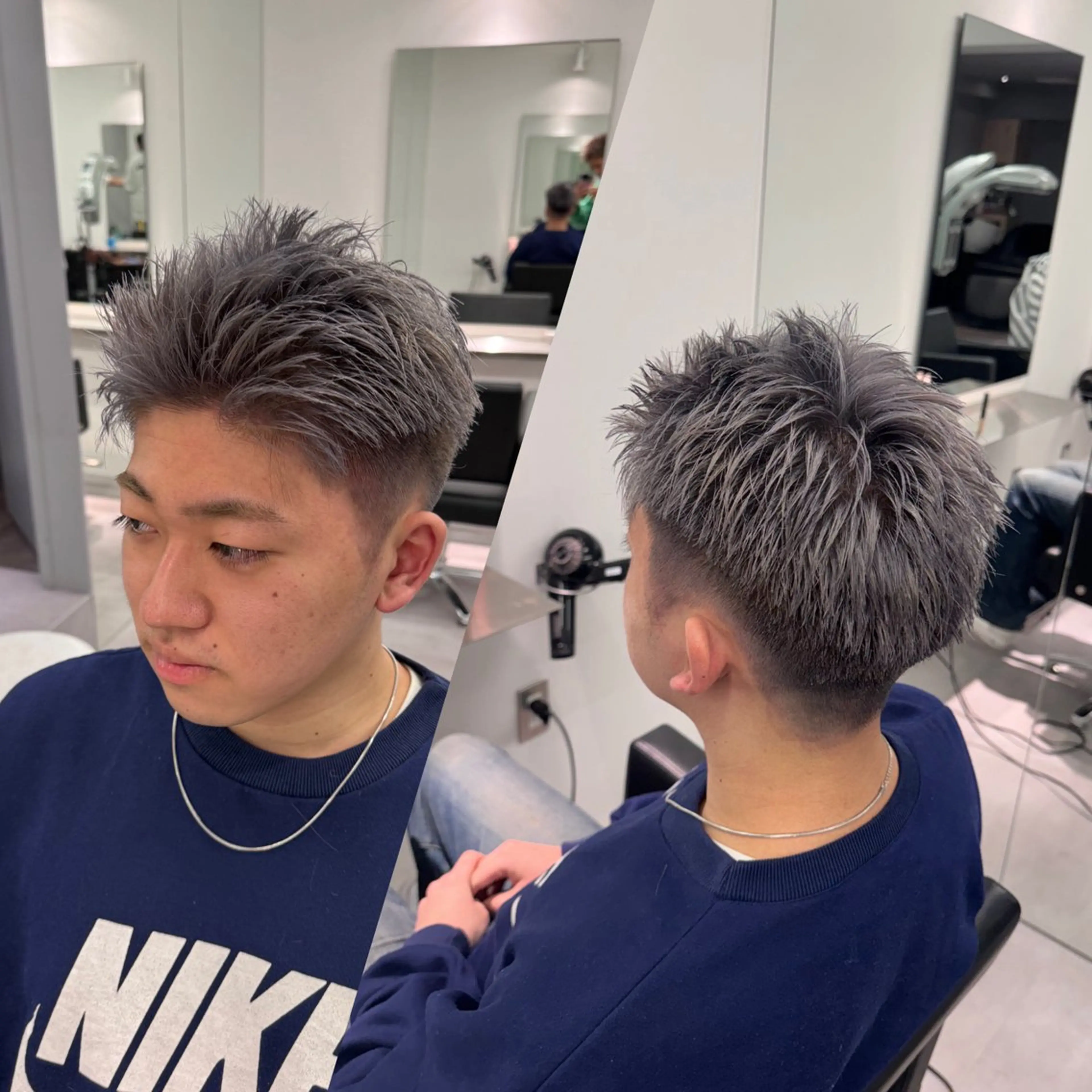 カラー メンズ R/🤎 パーマ＆ブリーチ🔥のヘアスタイル