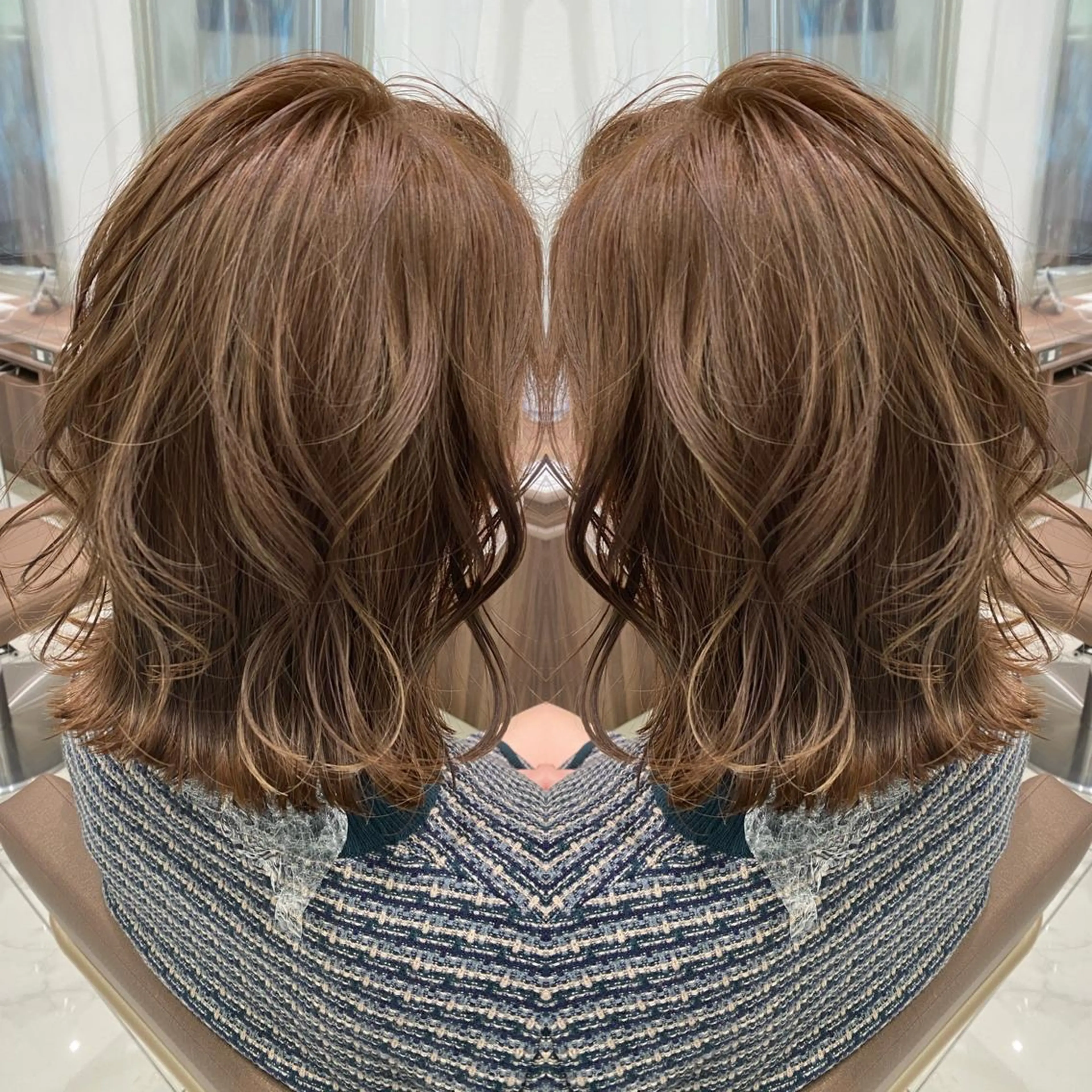 セミロング カラー ブリーチ ブラウンカラー イルミナカラー ブリーチなしカラー ✄デザイン特化 /Ami✄のヘアスタイル