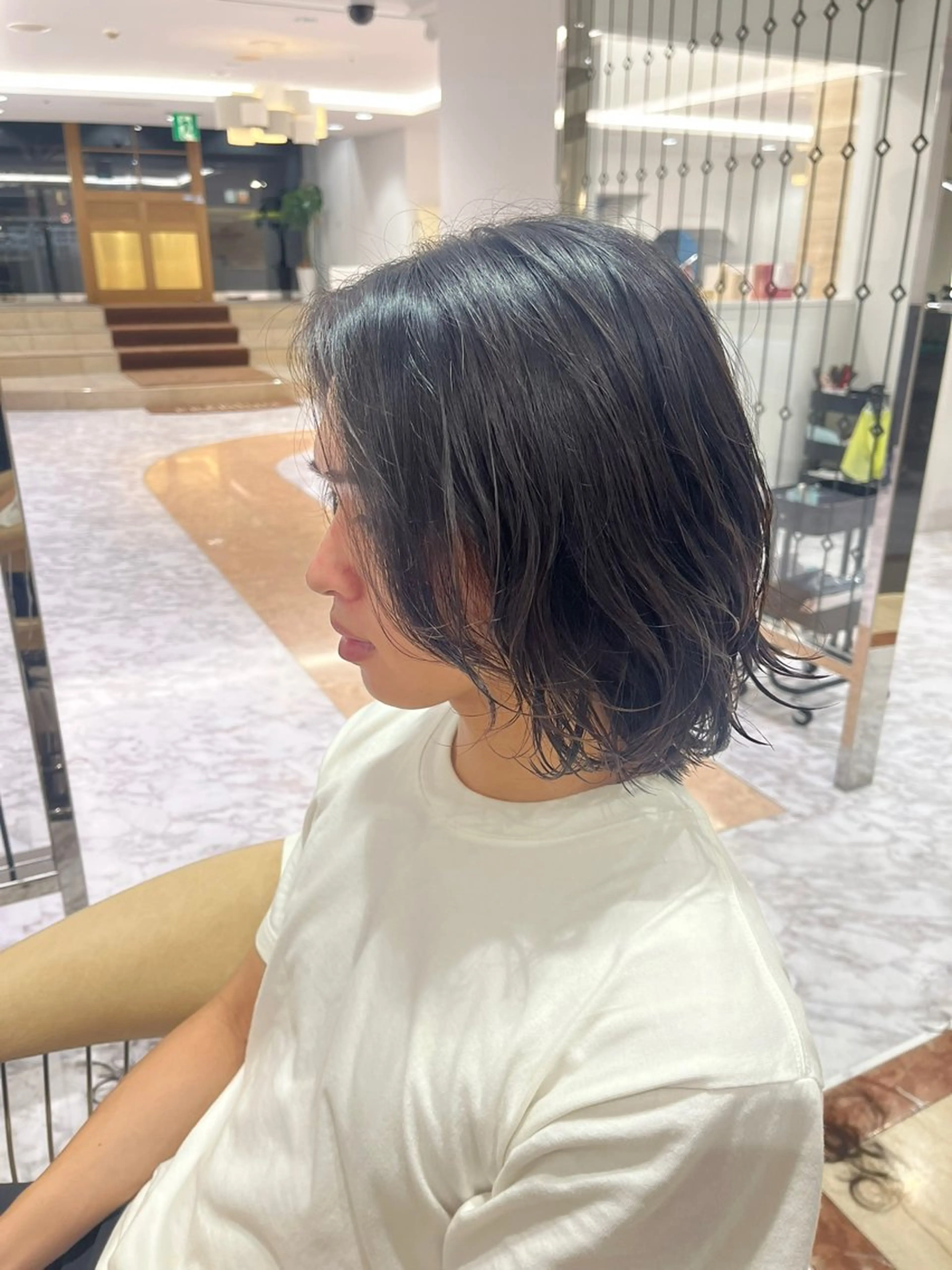 ミディアム パーマ メンズ カット パーマ 吉田 沙羅のヘアスタイル