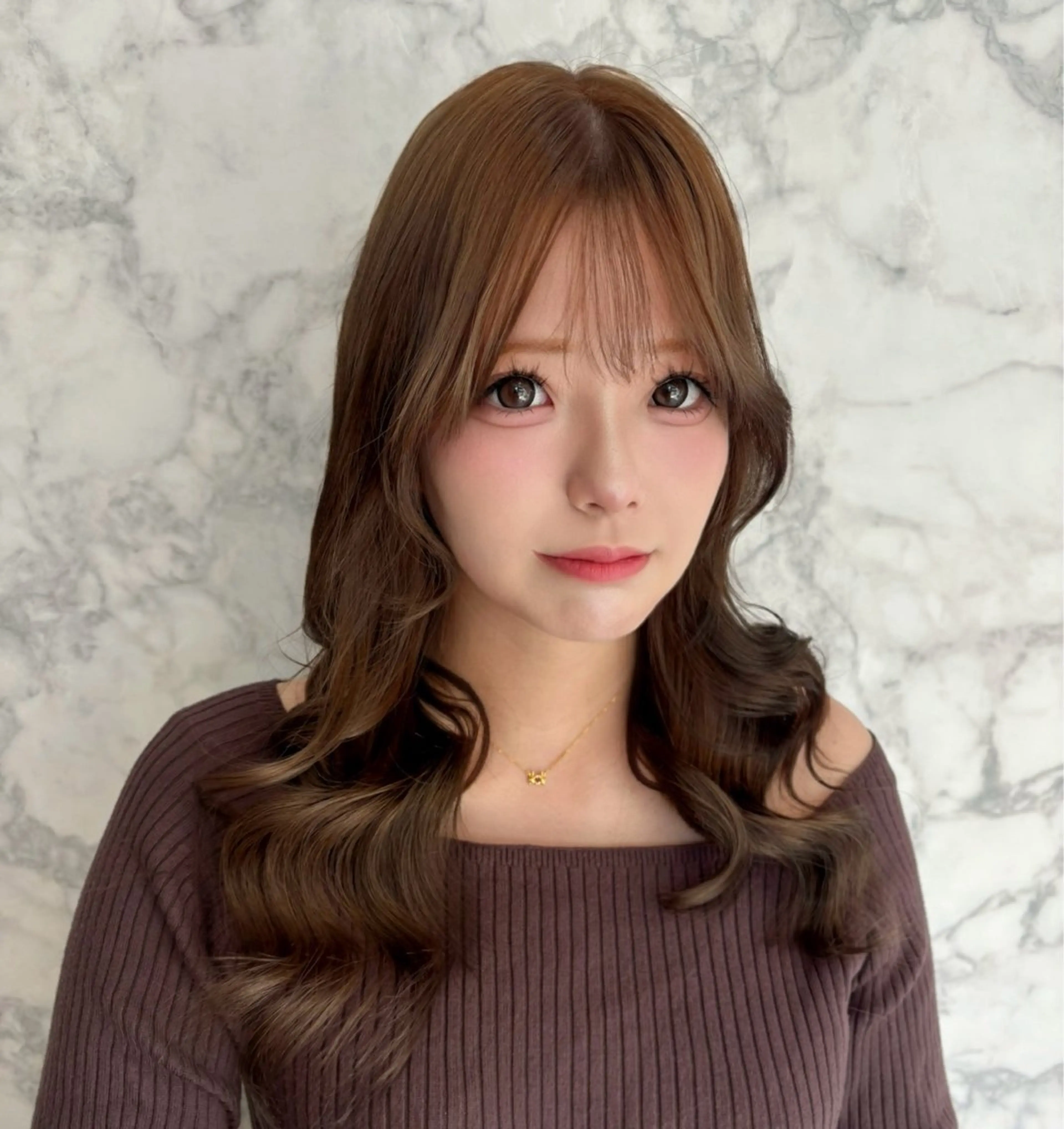 セミロング ヘアカラー トリートメント 🍒しの🍒 透明感カラー/カットのヘアスタイル