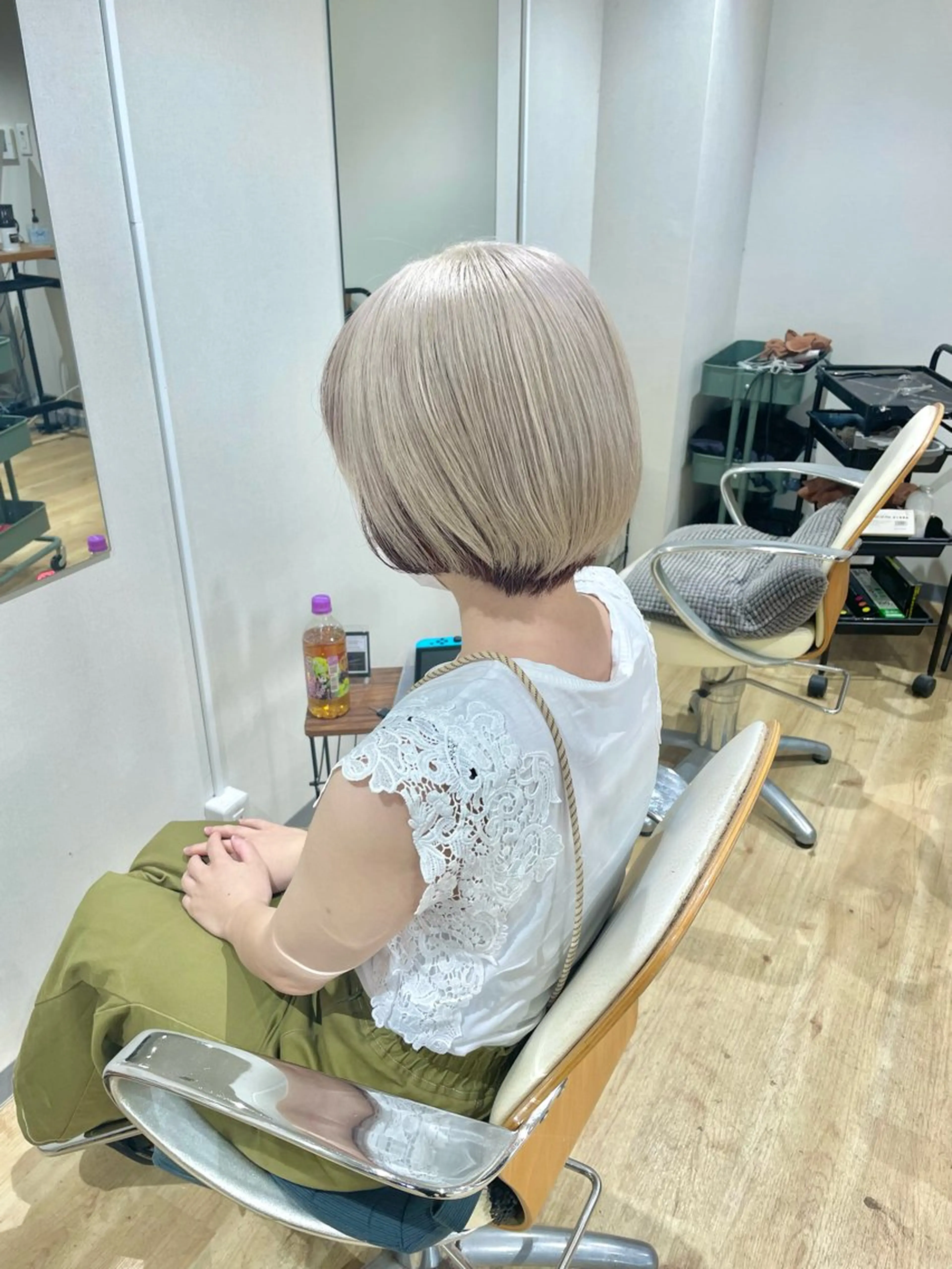 ショート カラー パーマ ヘアアレンジ メンズ ショートボブ メンズバレイヤージュ メンズブリーチ メンズハイライト メンズハイトーン eir心斎橋店所属・心斎橋/ハイトーン/ RENのヘアスタイル