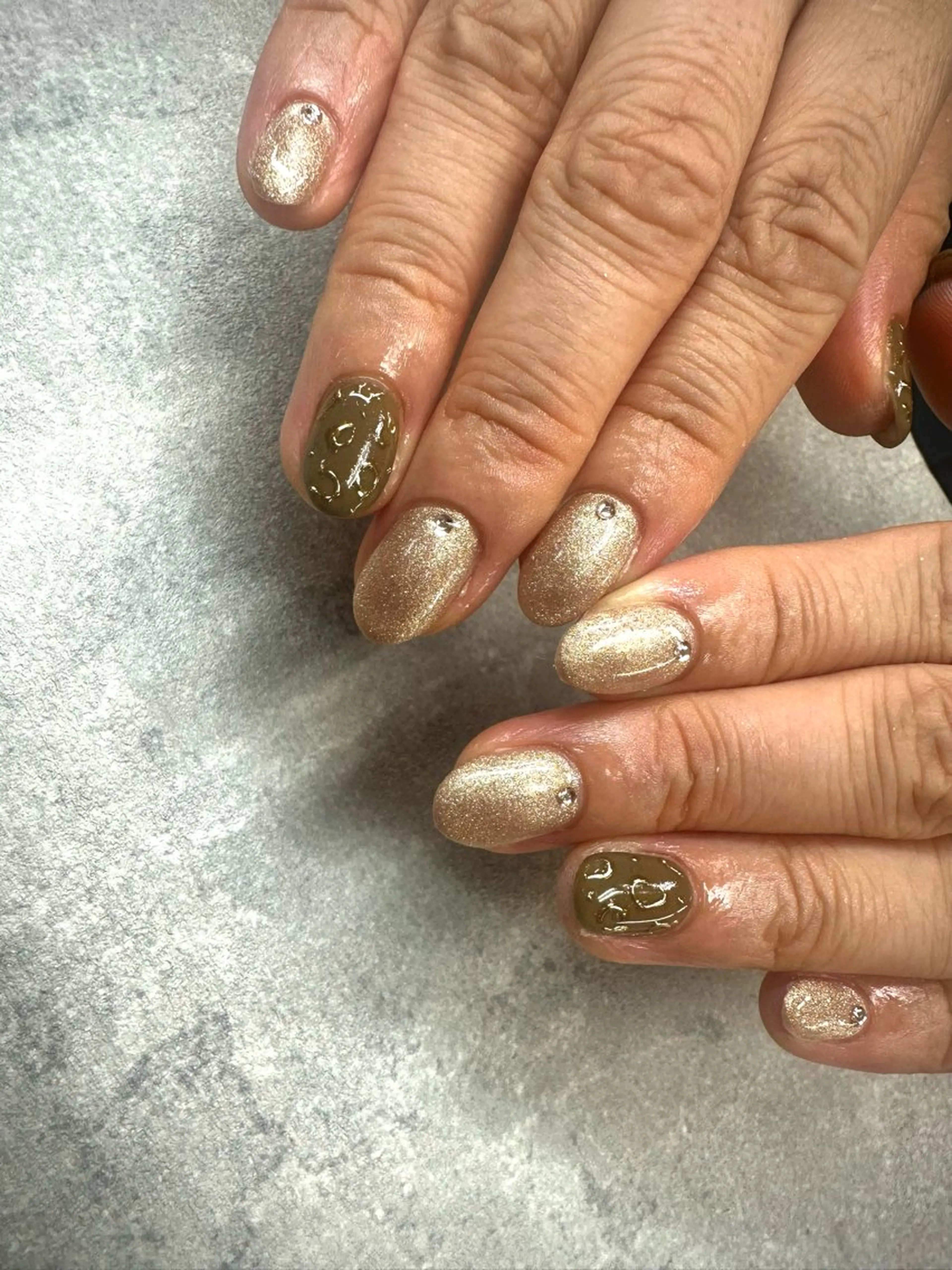 ネイル アニマル柄 ミラーネイル ハンドネイル .N YUKIのネイルデザイン