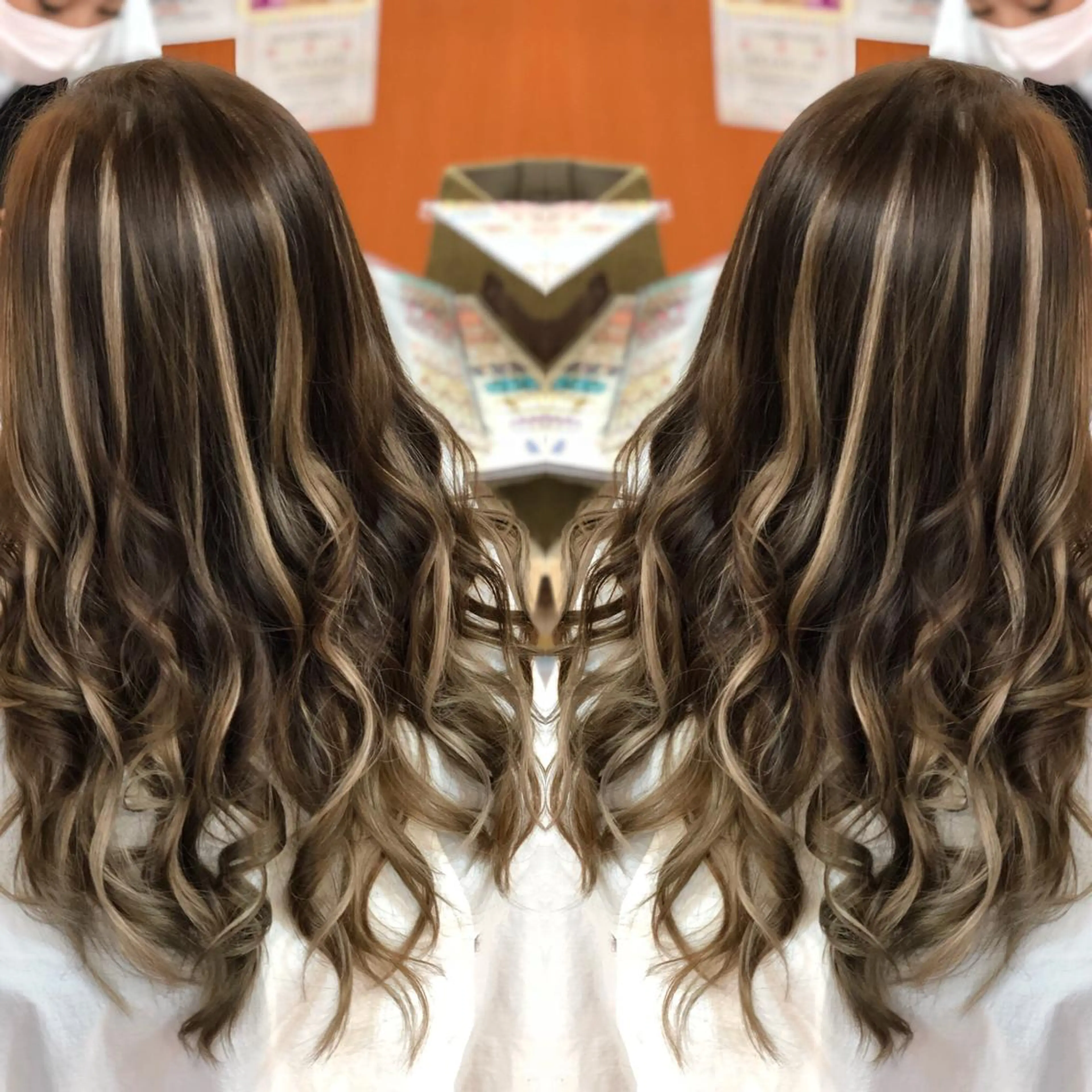 ロング シールエクステ エクステ ハイライト LOCO Ko-kiのヘアスタイル
