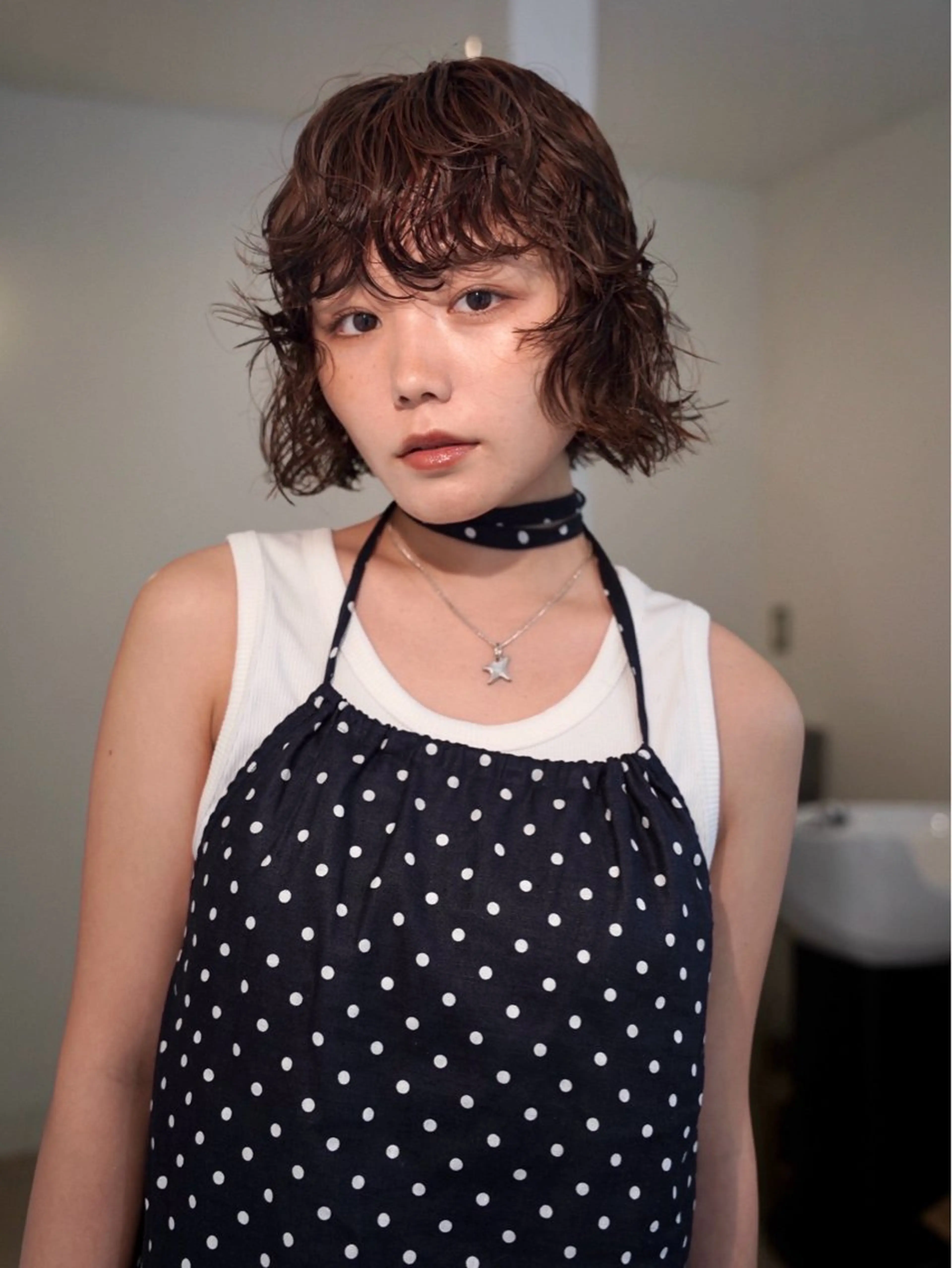 ショート カラー パーマ ブラウンカラー ボブ レイヤーカット ウルフカット カット ヘアカラー パーマ トリートメント 似合わせデザイン ブリーチKaitoのヘアスタイル