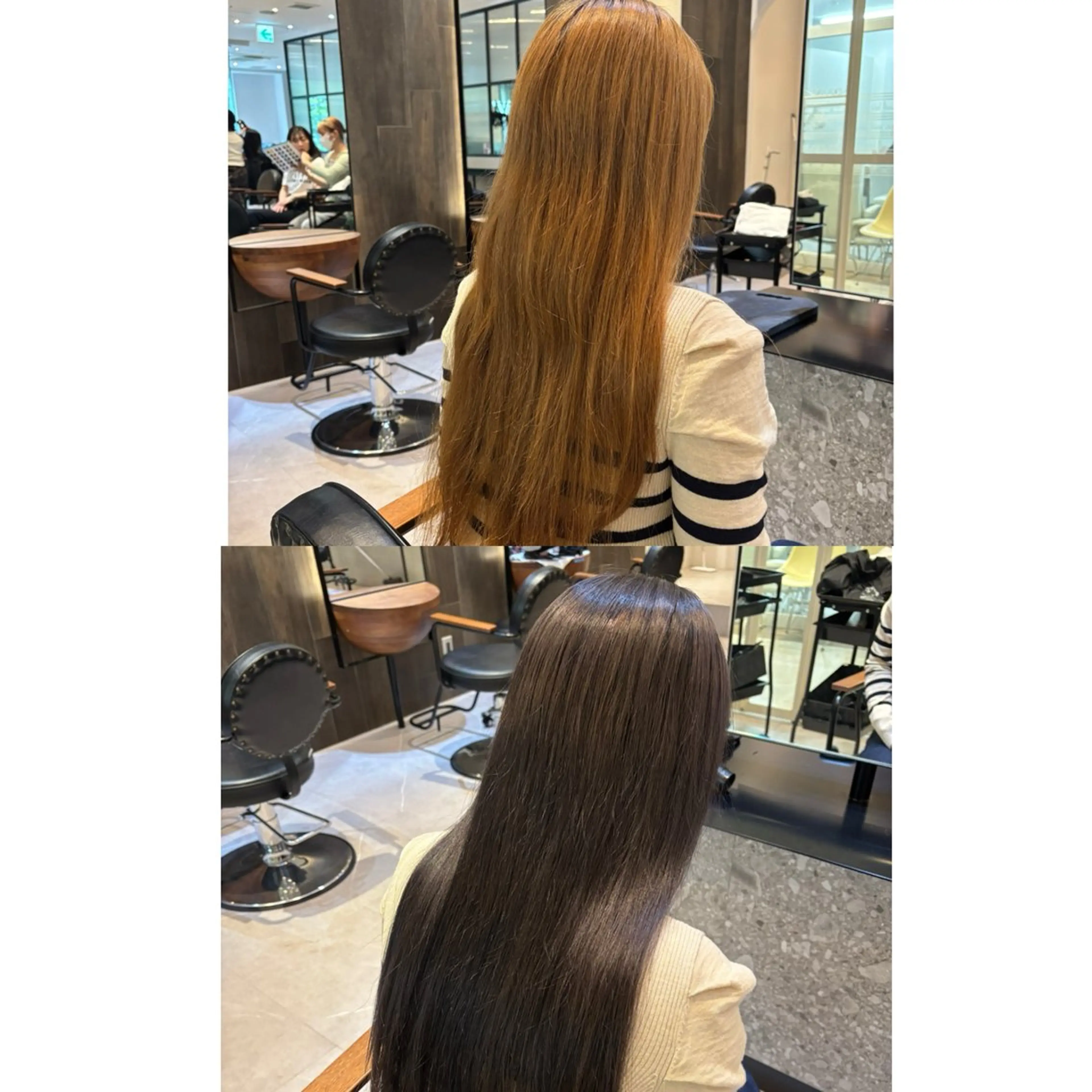 ロング カラー グレージュ ハイトーンカラー ヘアカラー トリートメント カラー/髪質改善 トリートメント/優果のヘアスタイル