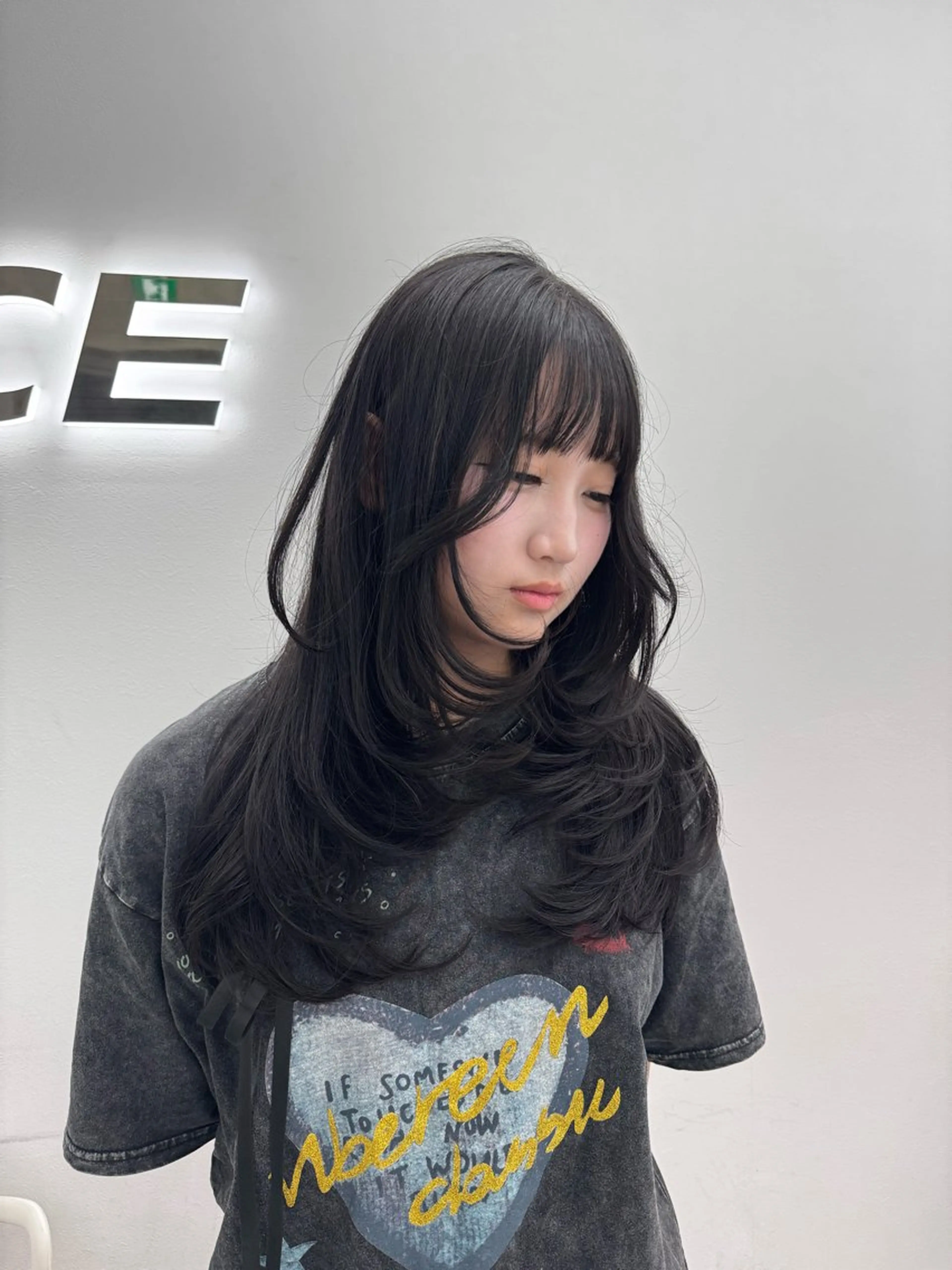 ロング カット ヘアカラー トリートメント 🤍韓国暗髪 レイヤー🤍きょうのヘアスタイル