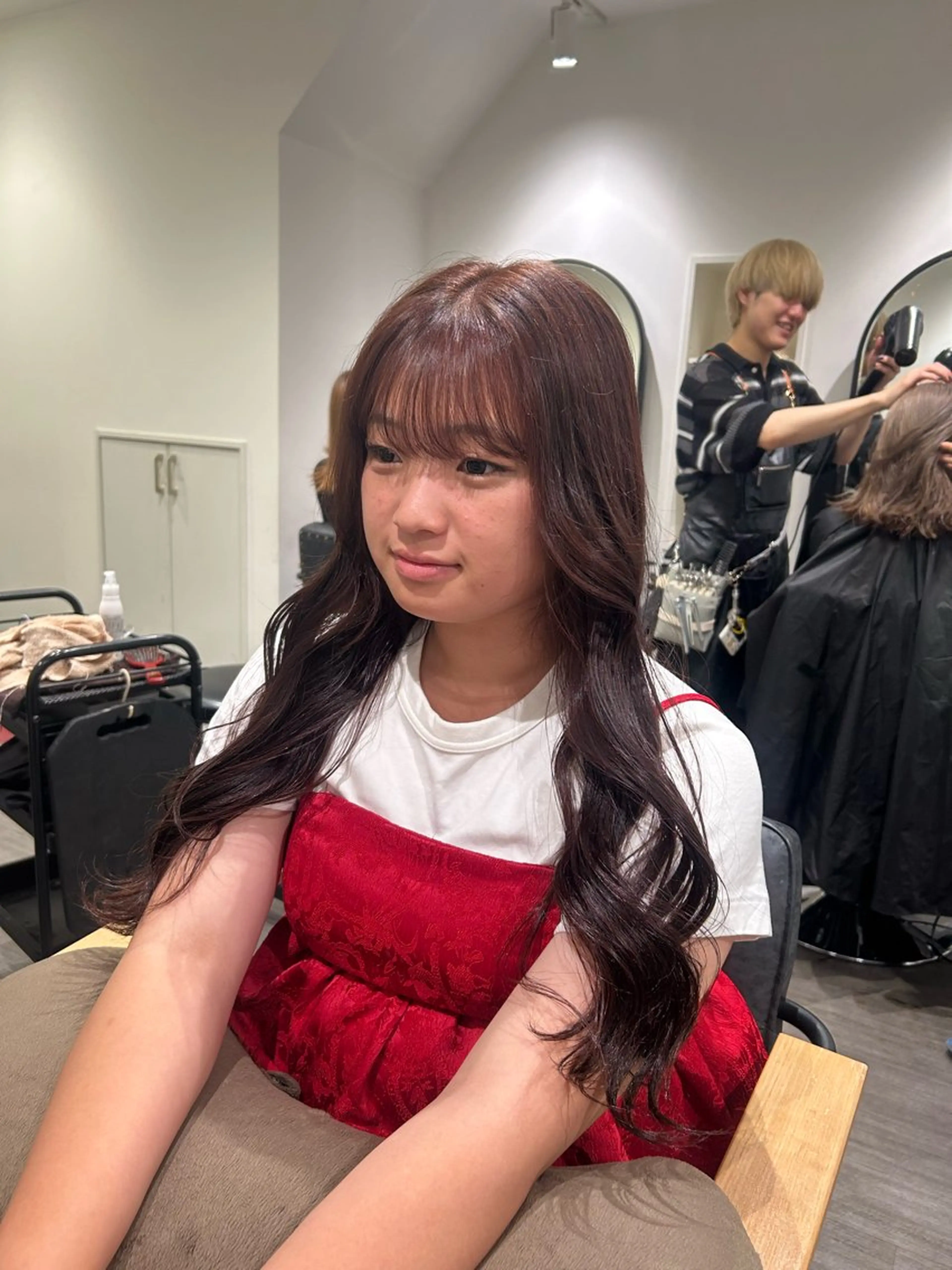 ロング カラー ヘアアレンジ ブラウンカラー ピンクカラー ピンクブラウン ヘアカラー トリートメント カラーリスト💟草間 紫音💟のヘアスタイル