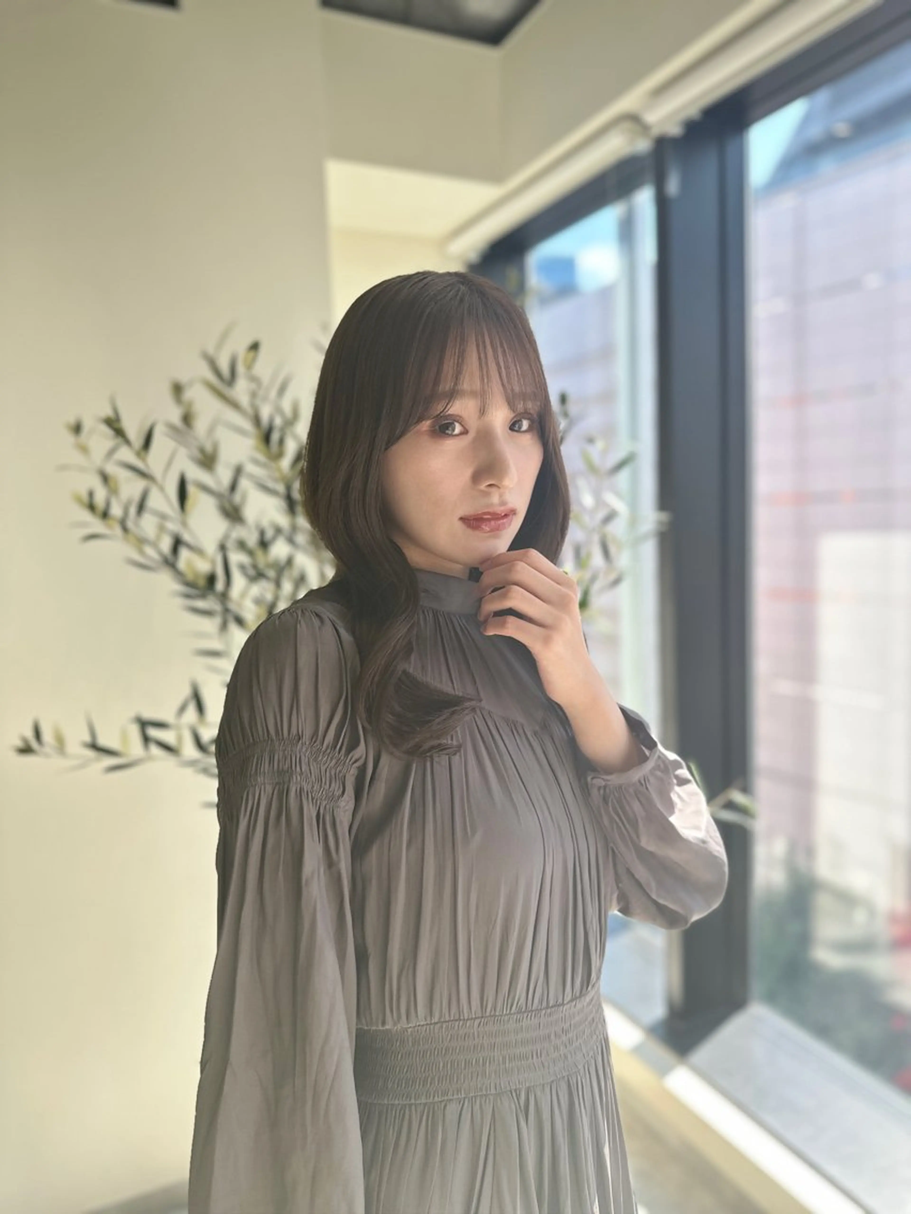 ロング カラー アディクシーカラー バレイヤージュ ブリーチ デザインカラー ダブルカラー カット ヘアカラー トリートメント レイヤーカット nude ヘア大和のヘアスタイル