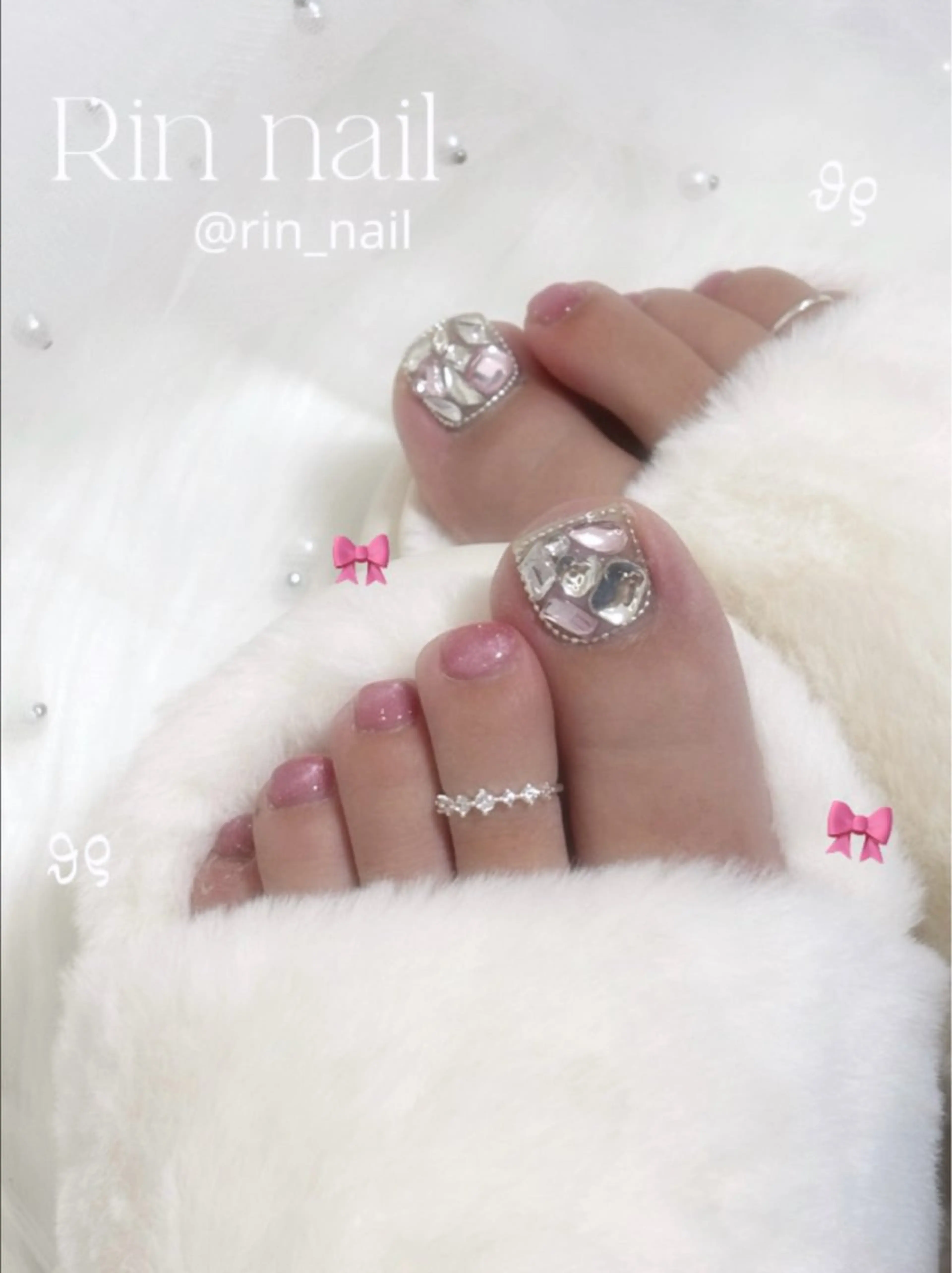 ♡フット♡定額デザイン【カラー、パーツ位置変更可】オフ×の写真