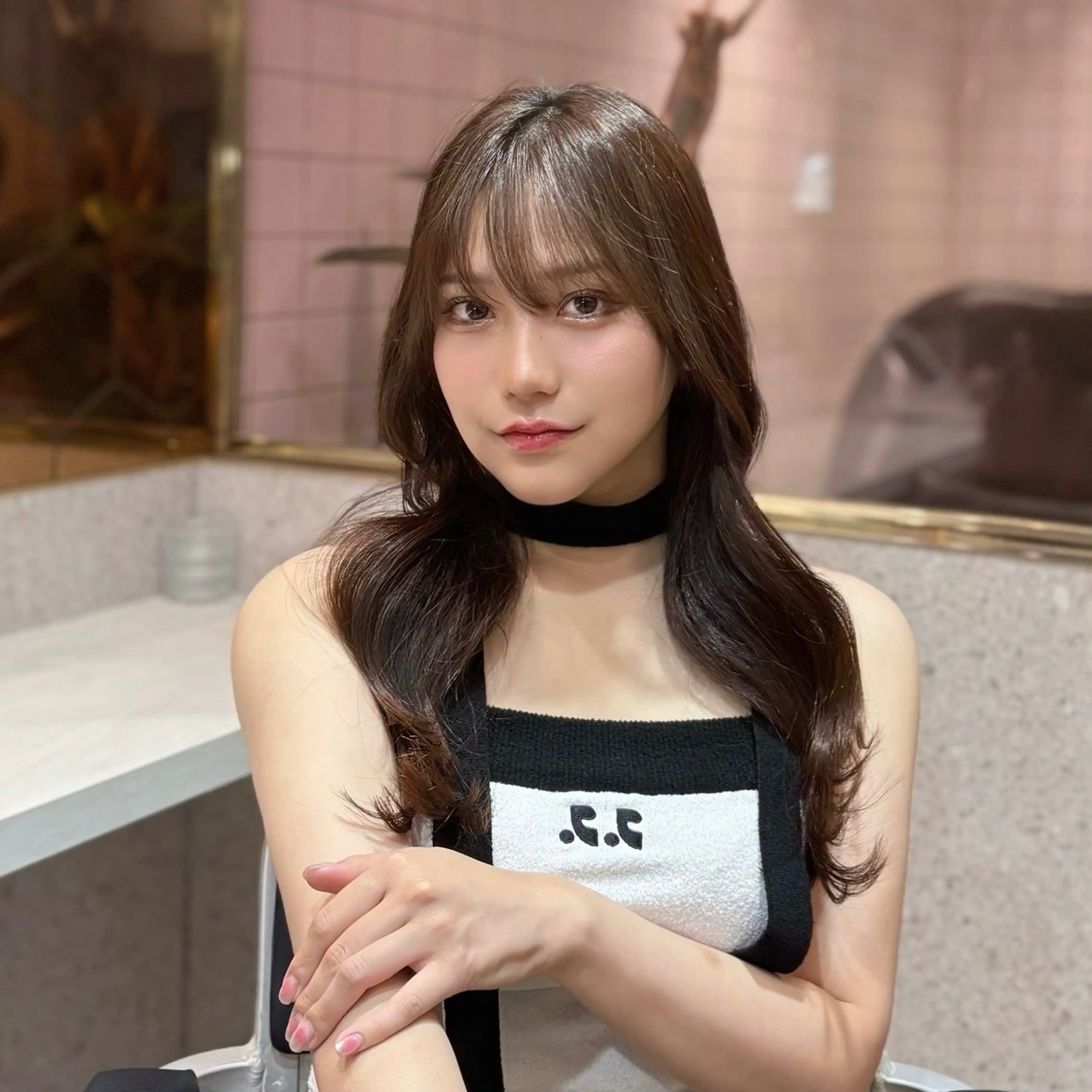 ロング カラー パーマ ヘアアレンジ メンズ キッズ カット ヘアカラー トリートメント 新宿/小顔レイヤー/ 顔まわり/西慶太朗のヘアスタイル
