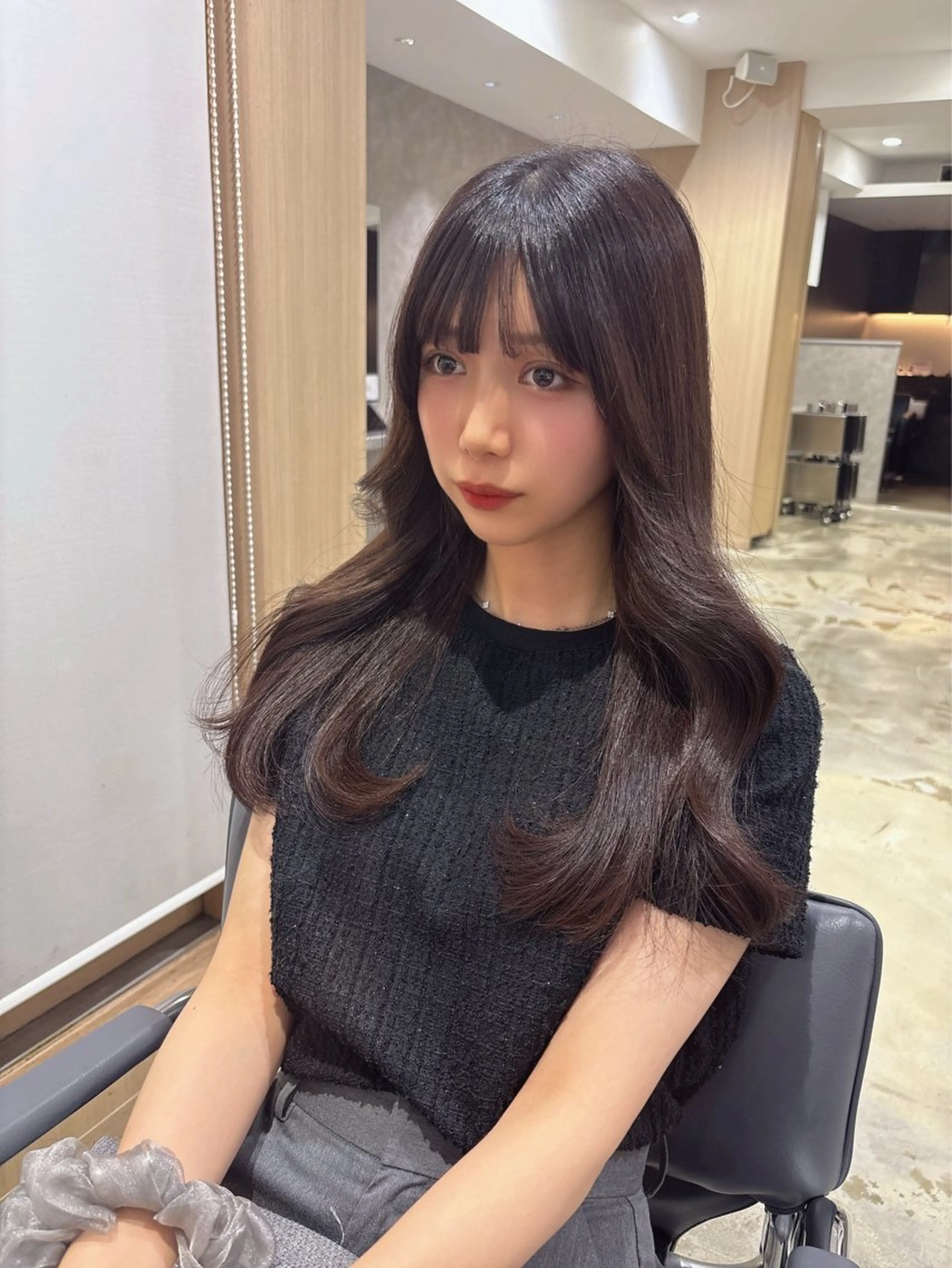ロング 顔周りカット 伸ばしかけ カット 新宿ハイトーン /艶髪カラー/のりかのヘアスタイル