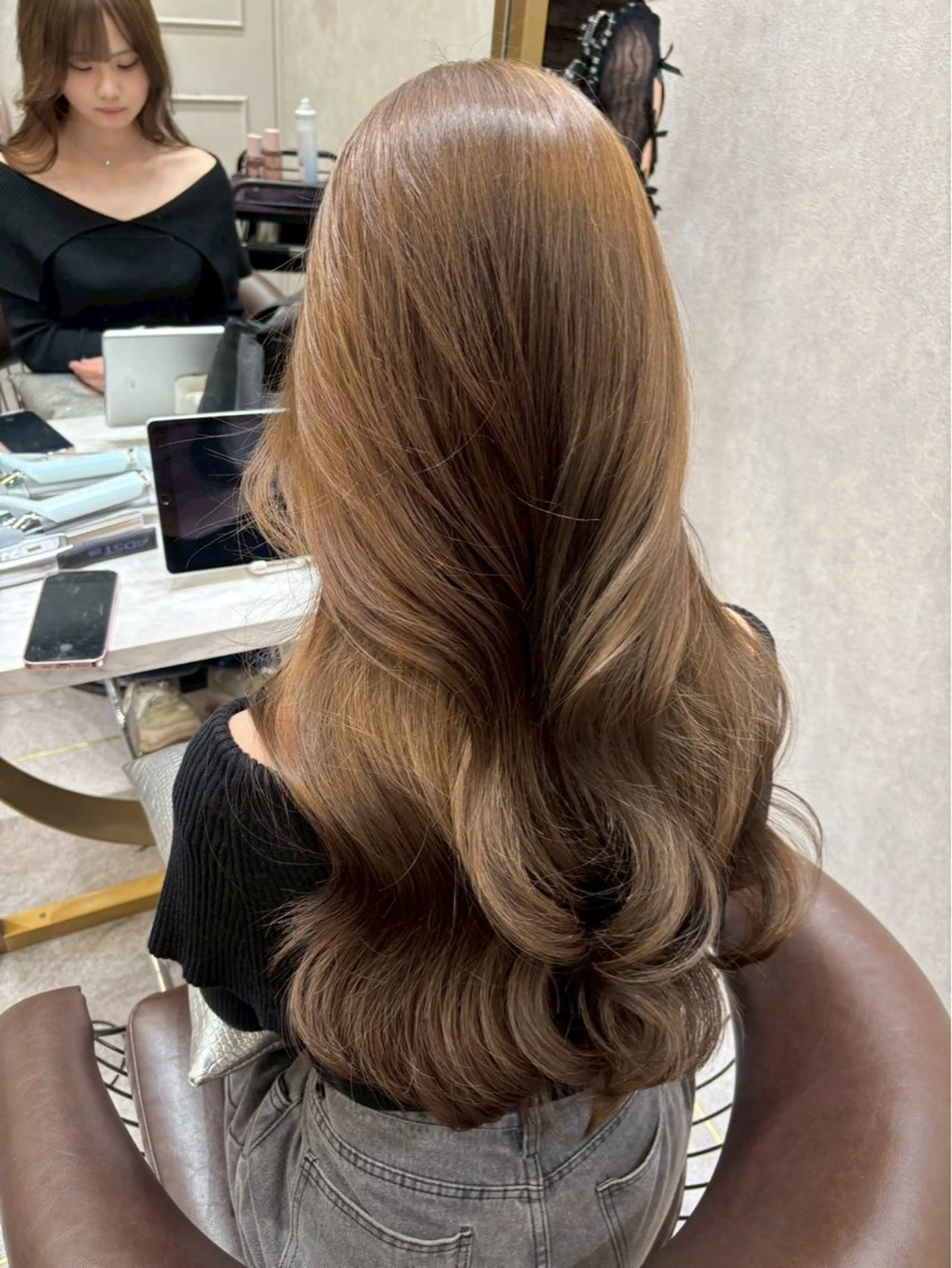 ロング ピンクラベンダー 韓国風ヘア レイヤーカット Lond Role所属・🎀透明感ブラウ ンshizuka🎀のヘアスタイル