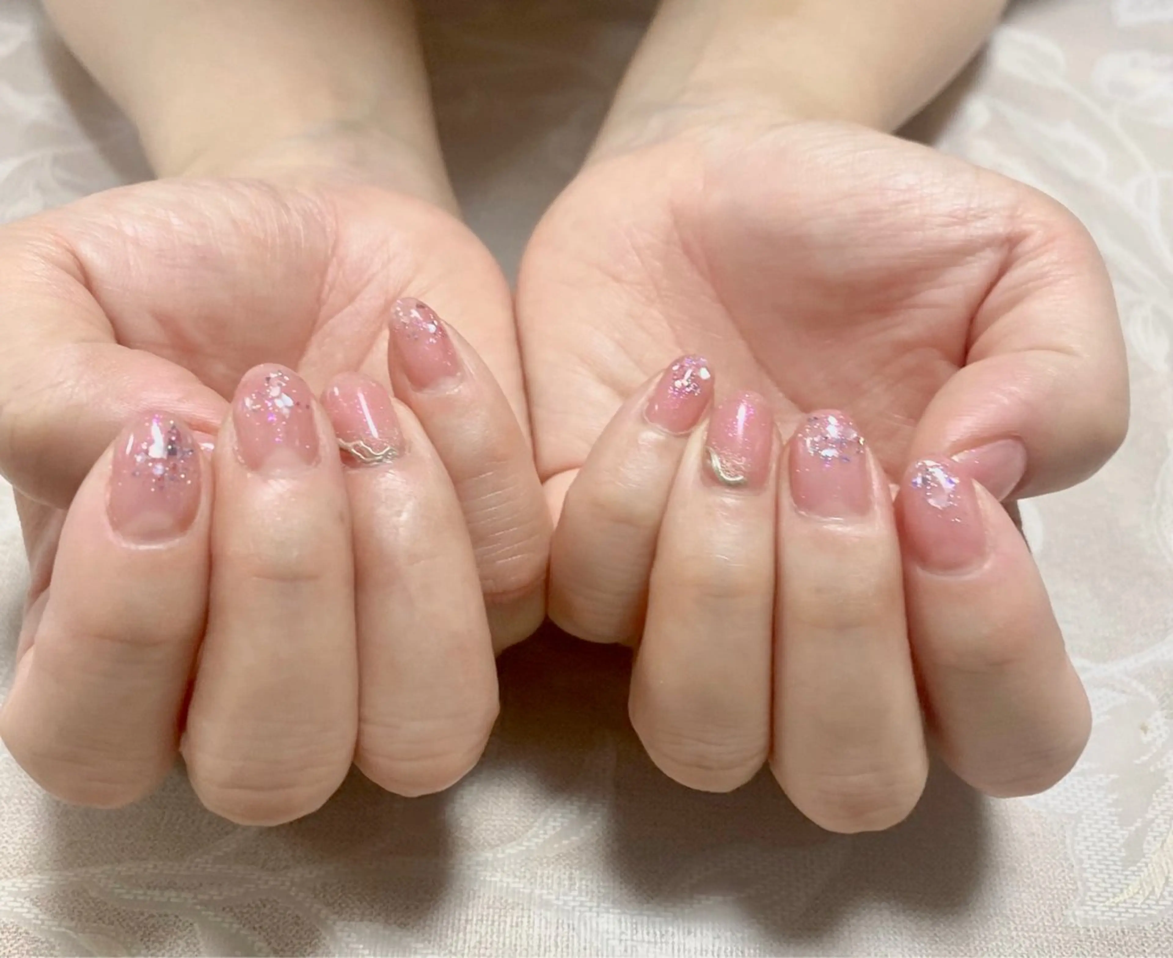 ネイル ラメ(グリッター) ミラーネイル ハンドネイル Nail Salon K 🧸美爪育成のネイルデザイン