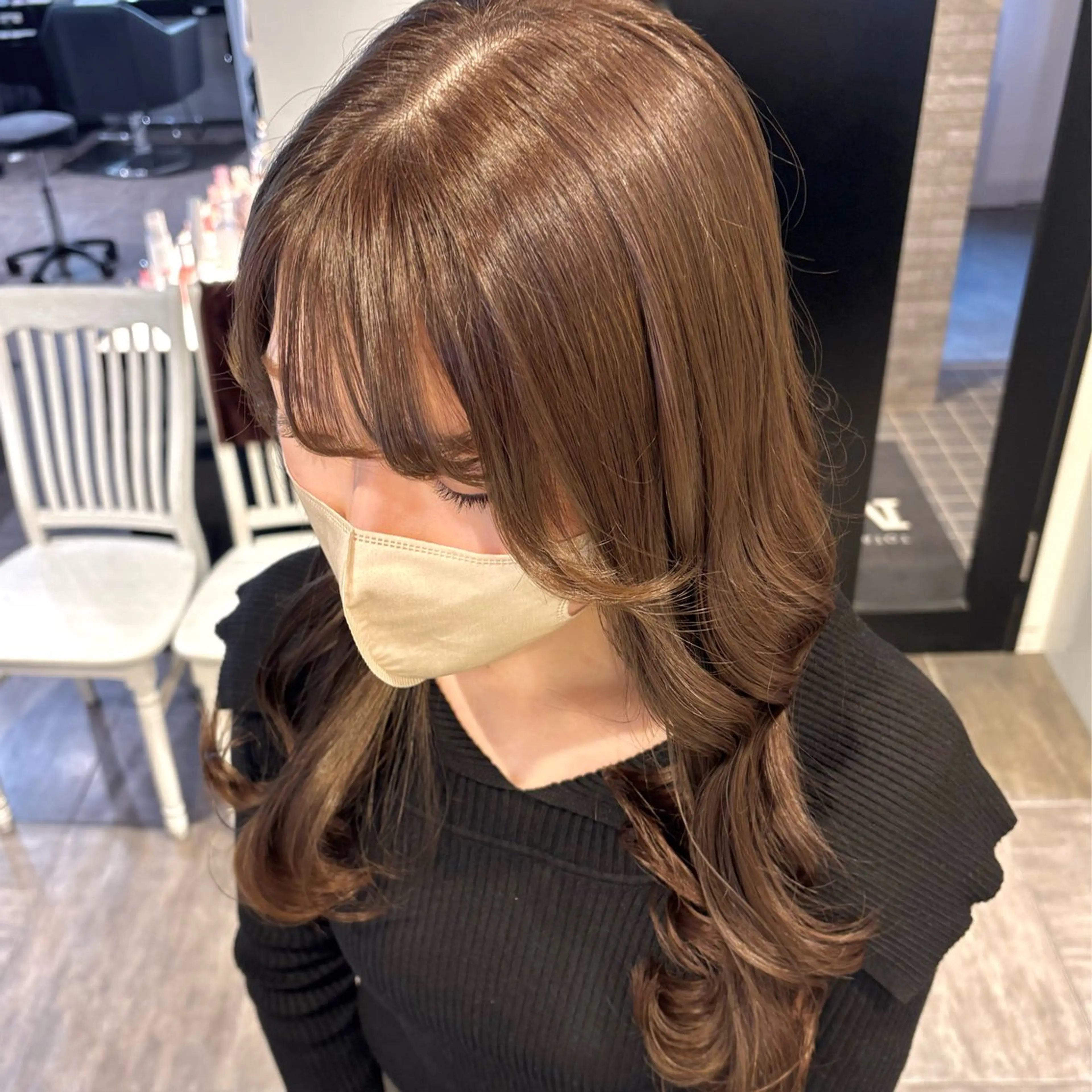 ロング カラー ベージュカラー ブリーチ ダブルカラー ミルクティーベージュ ブリーチなしカラー ヘアカラー トリートメント 🤍愛されヘア⌇ 𝐑 𝐈 𝐎🤍のヘアスタイル