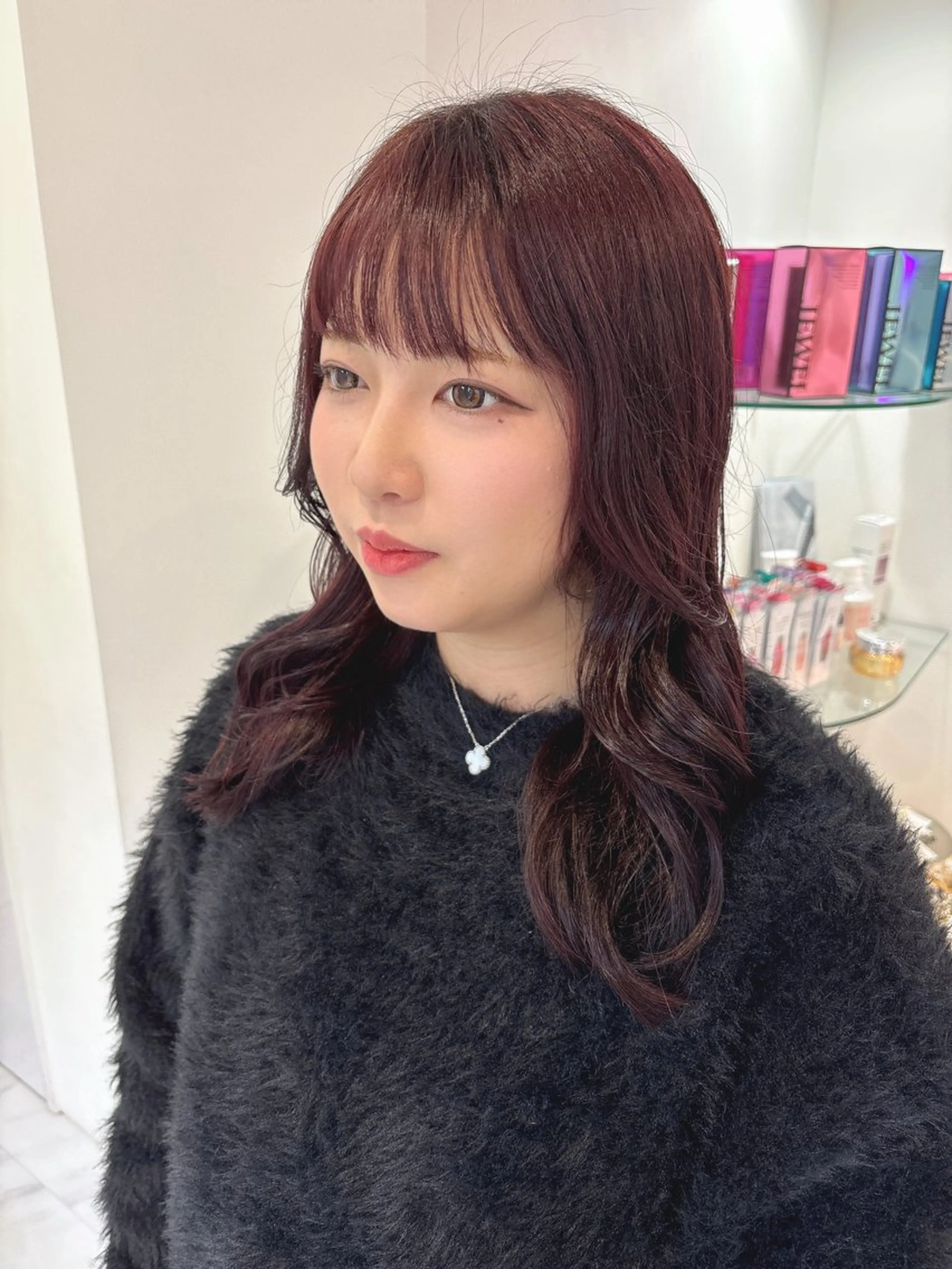 ロング カラー ボルドーカラー カット ヘアカラー トリートメント SAYAKA 🍒／ボブ／暖色のヘアスタイル