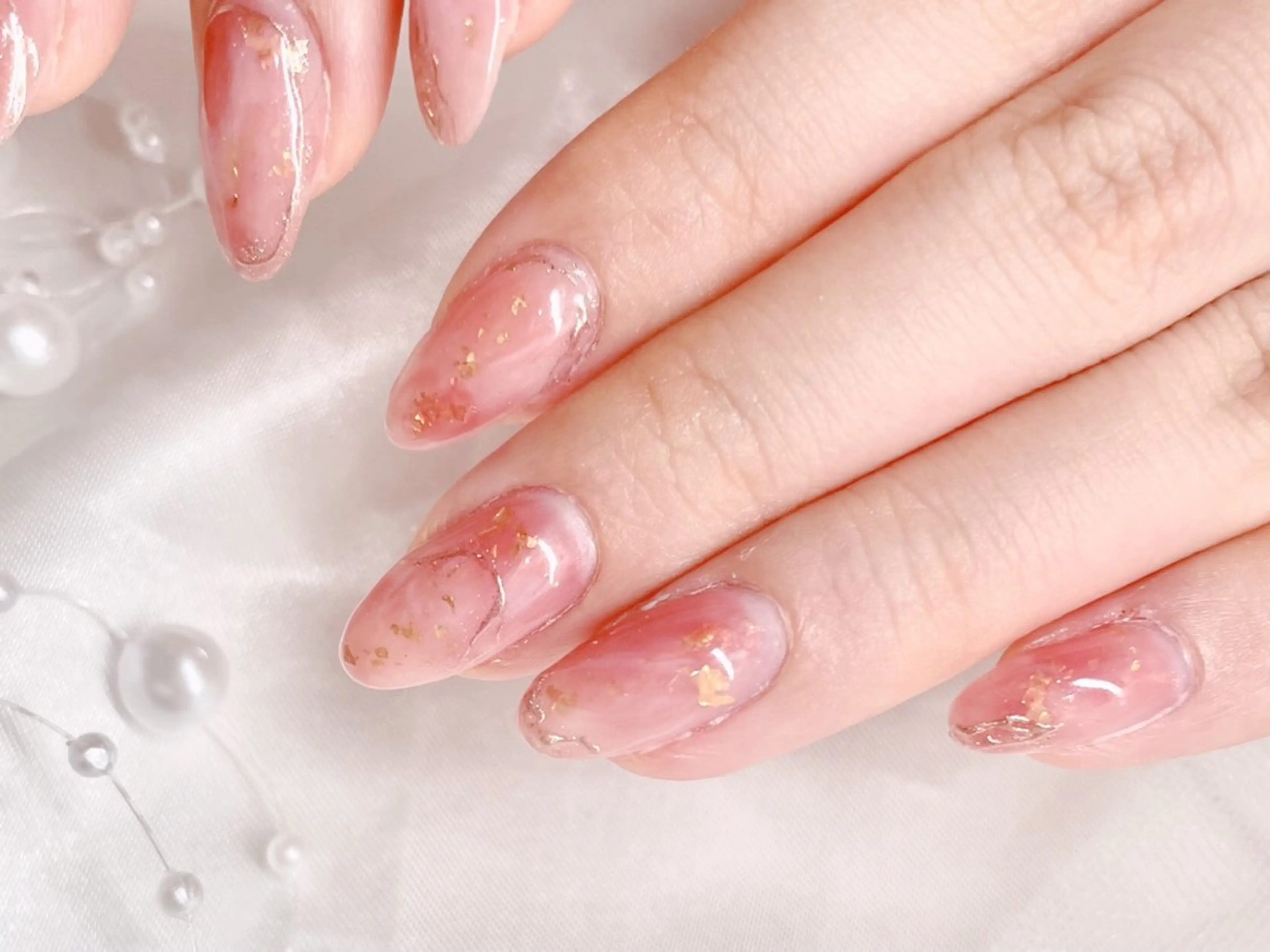 ネイル ニュアンスネイル 春ネイル ハンドネイル ゆりか ジョアアンジェ福島のネイルデザイン