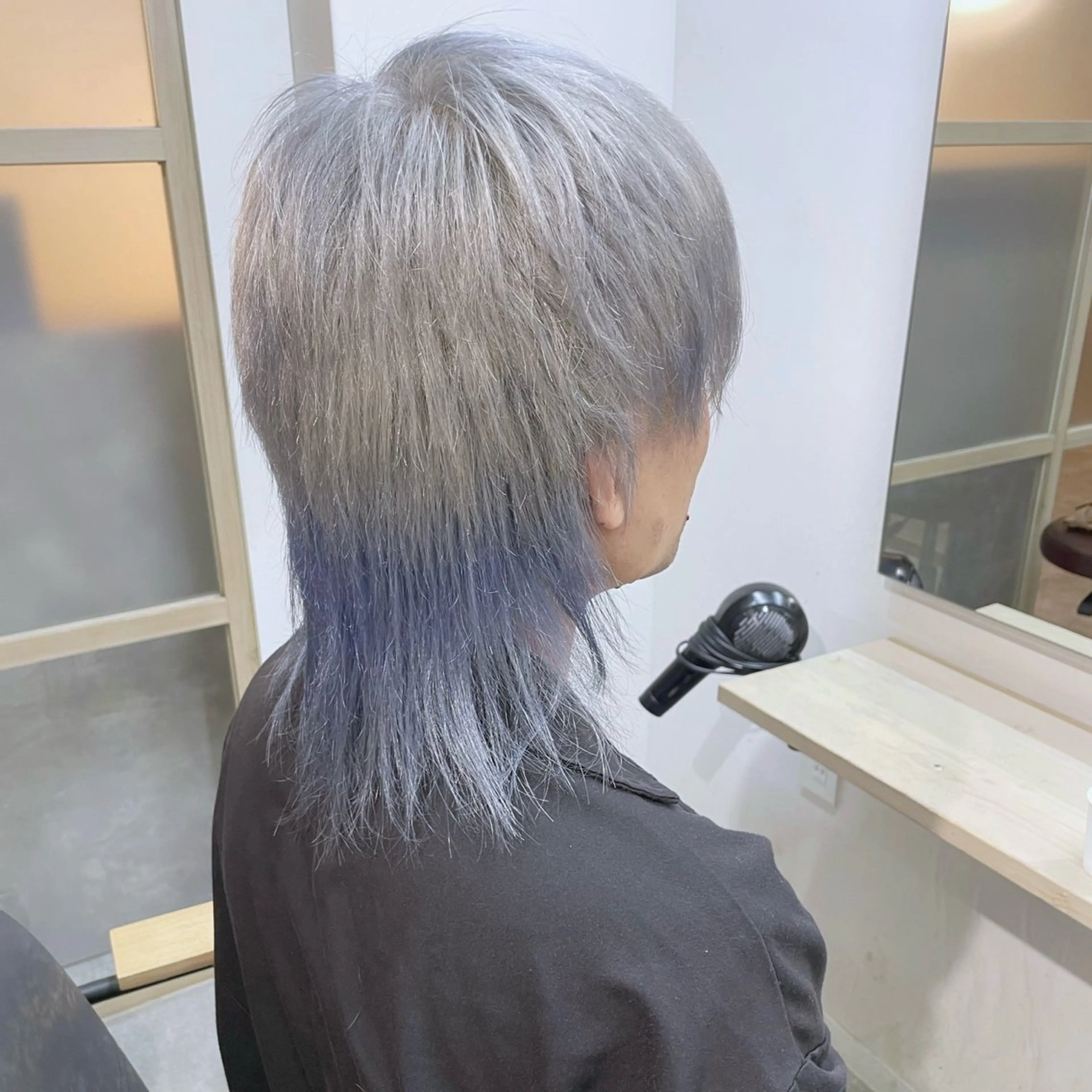 ミディアム カラー メンズ カット ヘアカラー トリートメント EMANON新宿南口所属・🦄中性ウルフ ☁️Shiori🦄のヘアスタイル