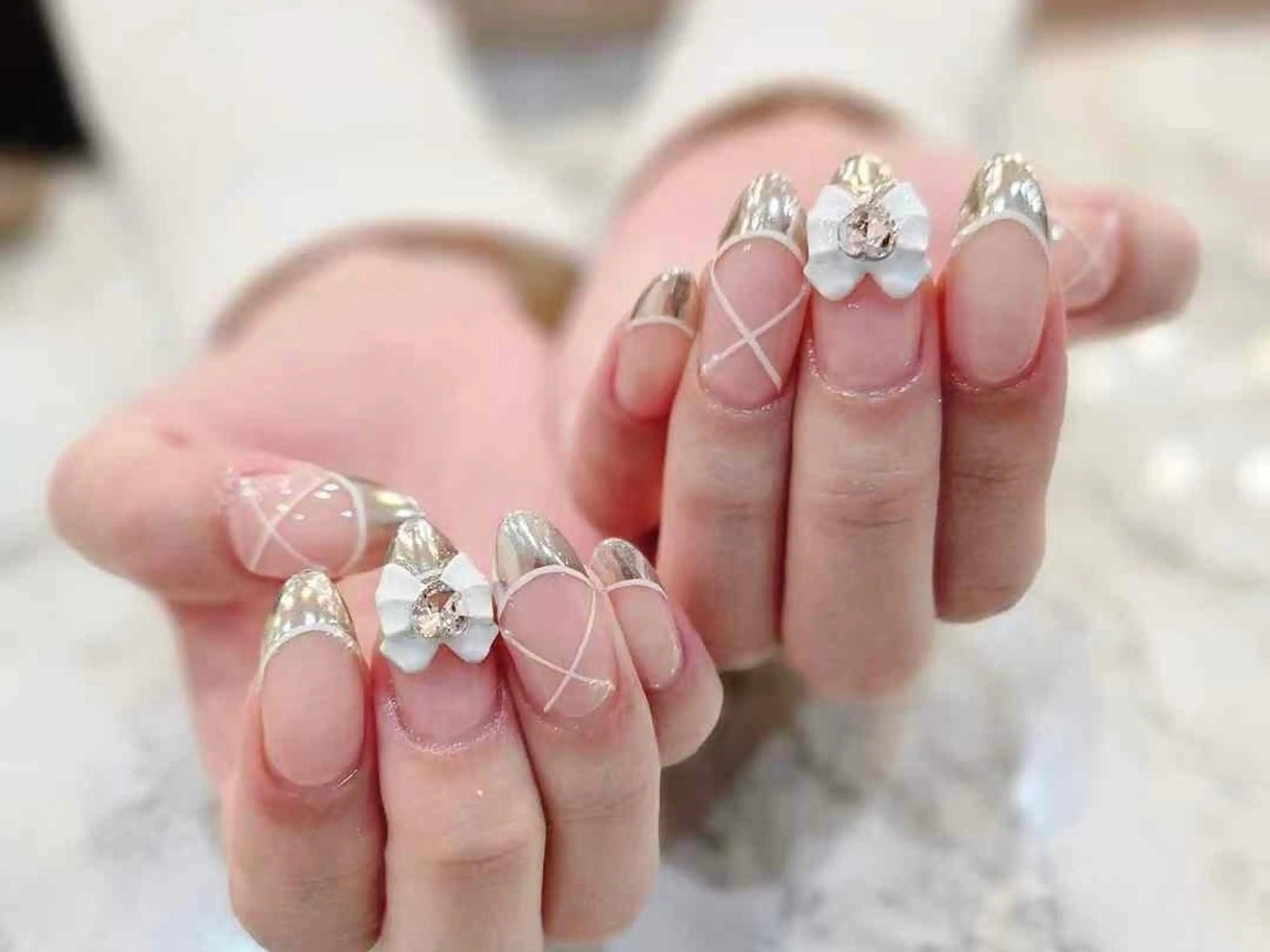 ネイル アートネイル フットネイル フレンチネイル ジェルネイル ハート My nail所属・babarla Nailのネイルデザイン