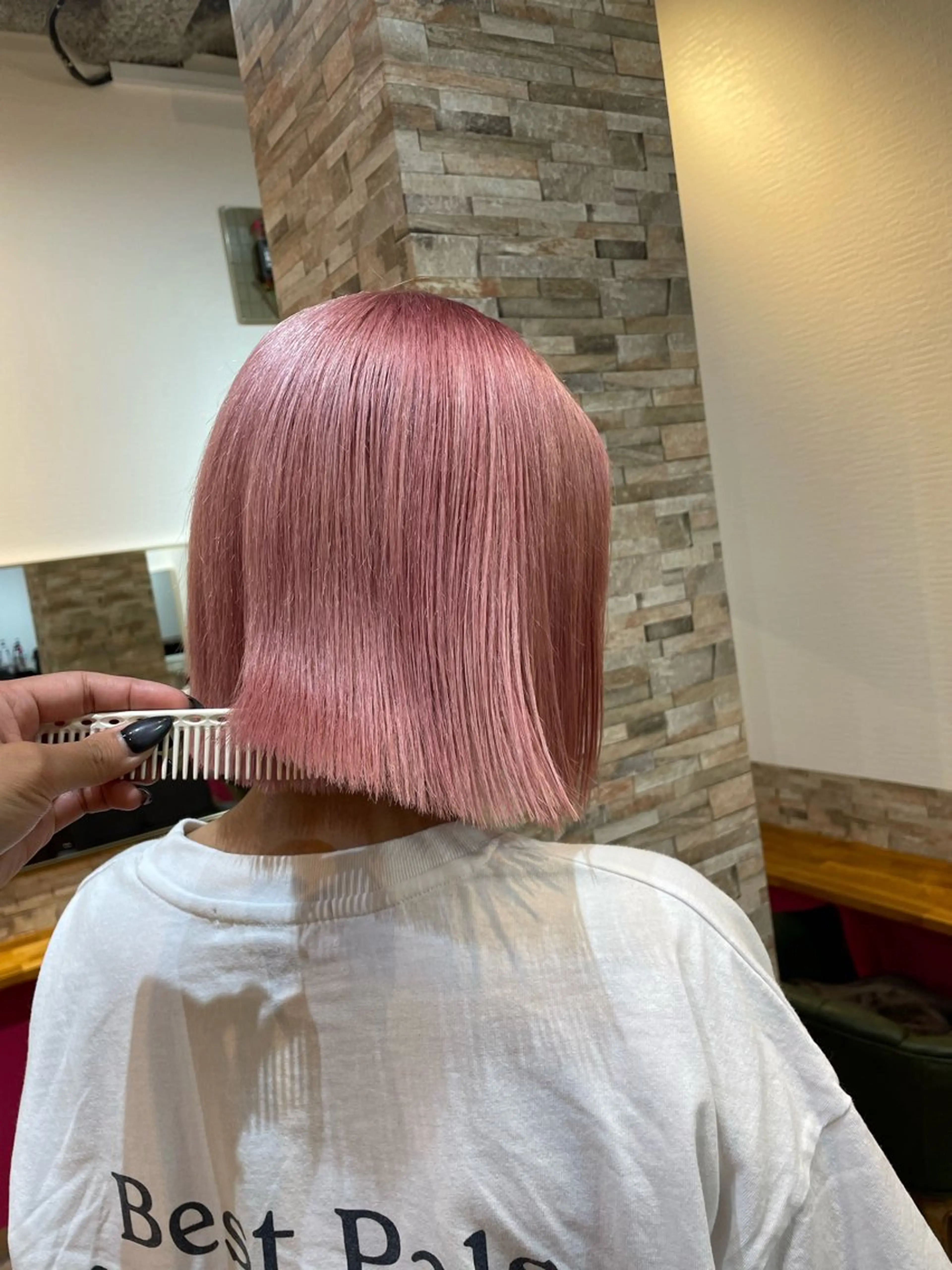ショート カラー ピンクカラー ホワイトピンク ヘアカラー トリートメント STAR RIVER所属・YUI/ ブリーチカラー🌷のヘアスタイル