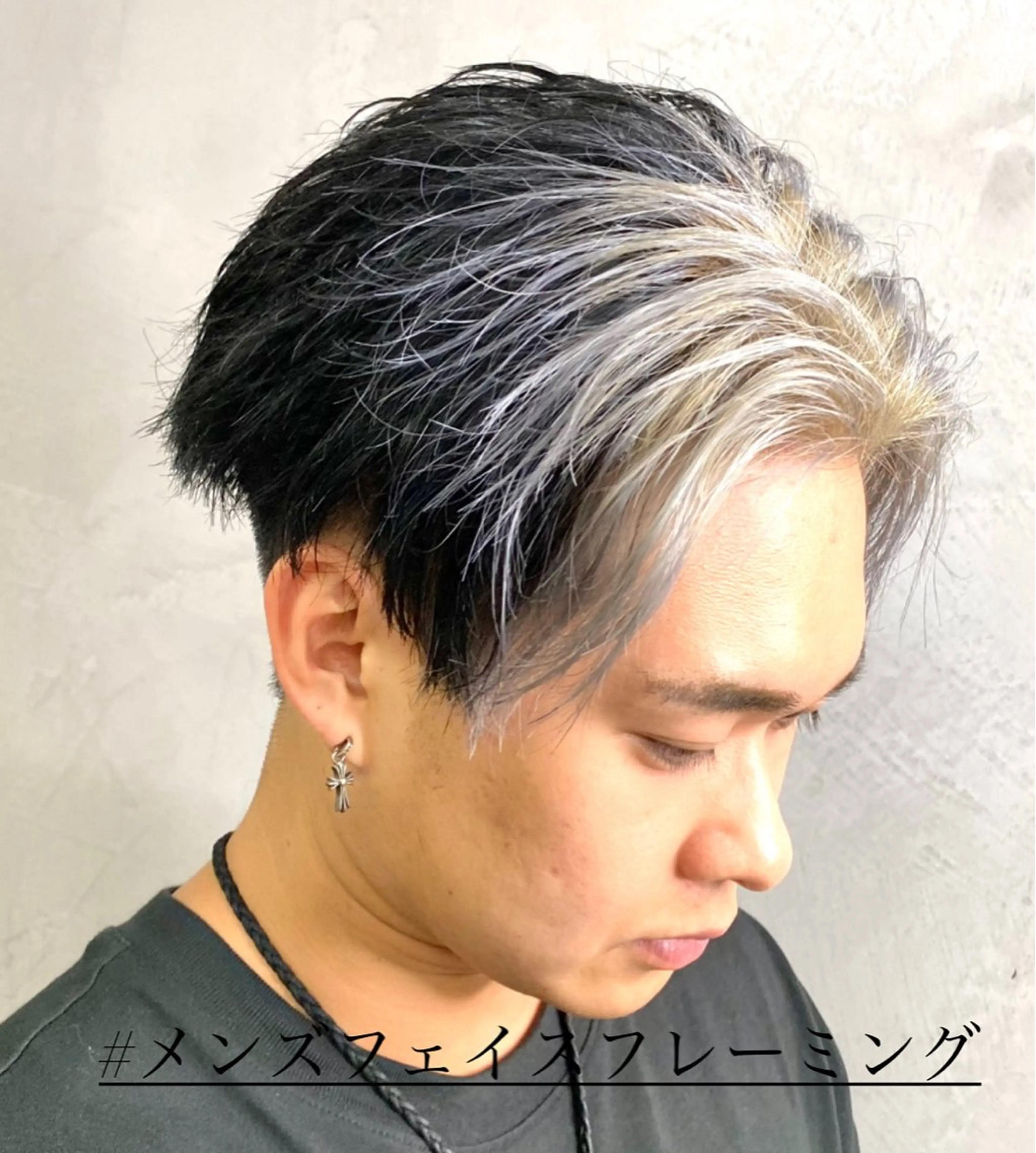 カラー メンズ アップバング マッシュ メンズパーマ メンズツイストパーマ 刈り上げ 心斎橋本町メンズ 美容師ユースケのヘアスタイル