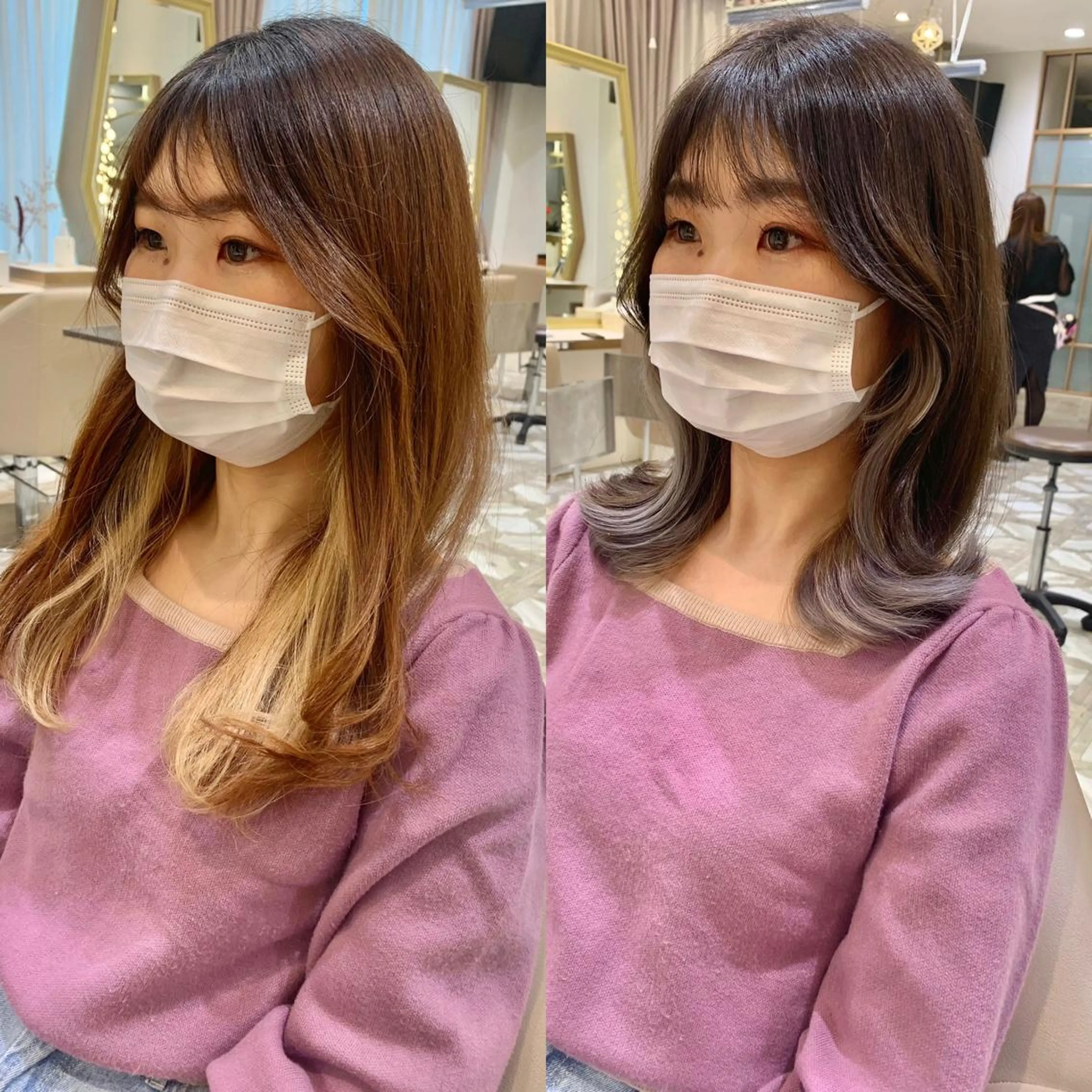 セミロング カラー パーマ ヘアアレンジ メンズ キッズ ネイル マツエク・マツパ アイブロウ カット ヘアカラー トリートメント 《褒められる》 透明感カラー/小嶋のヘアスタイル