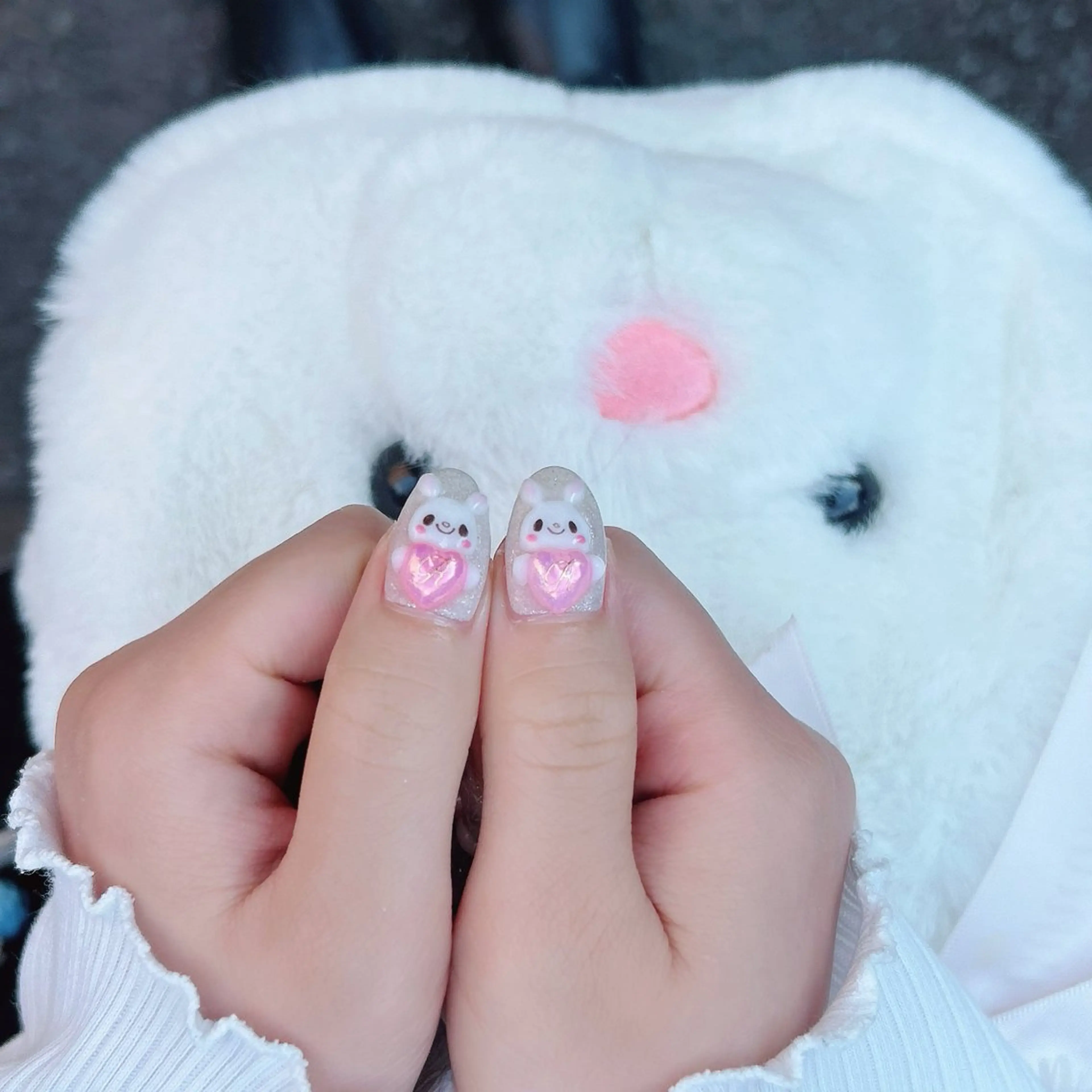 ネイル ジェルネイル ハート キラキラネイル パラジェル リボン ハンドネイル Nail Kのネイルデザイン