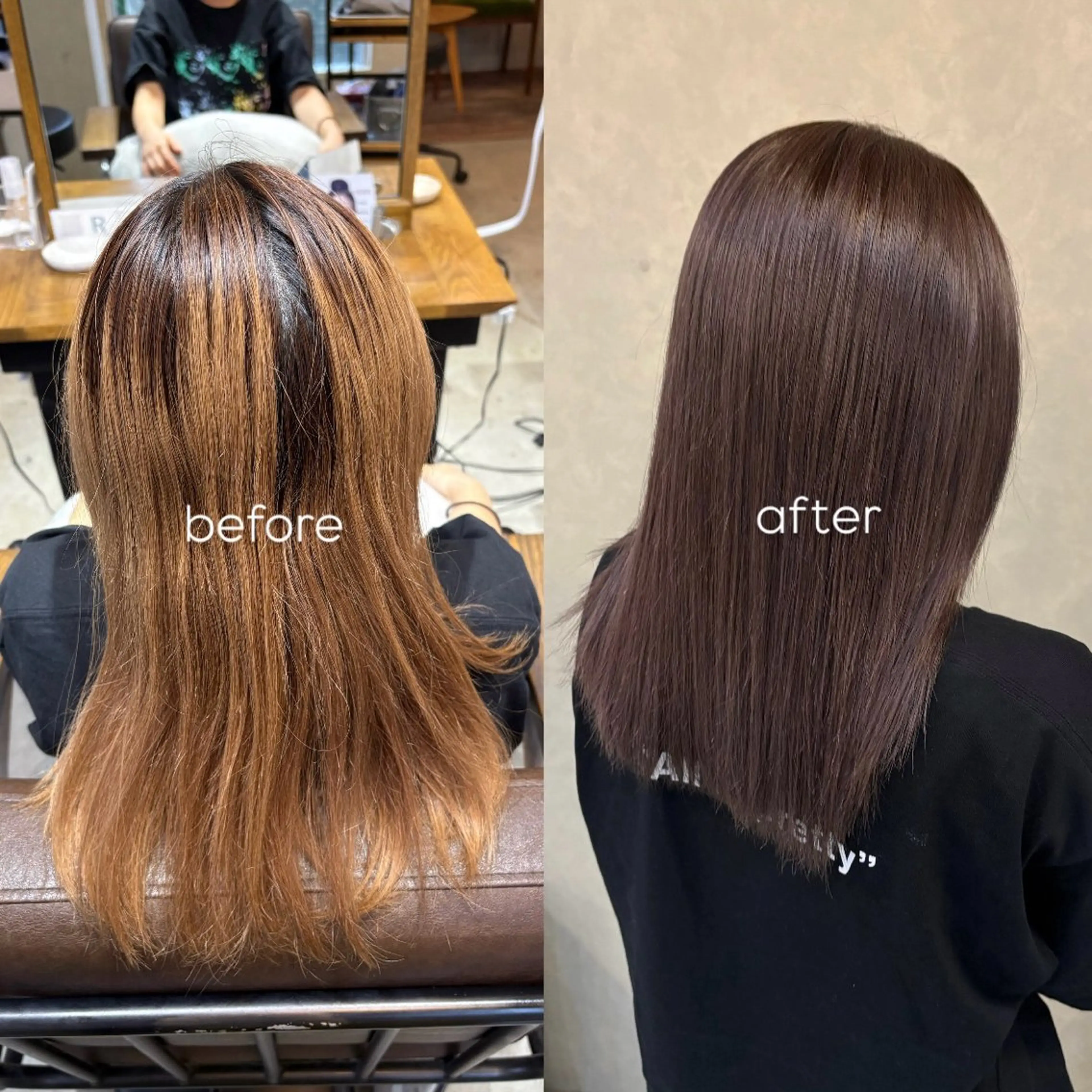 ミディアム カラー ヘアカラー 新垣 心都のヘアスタイル