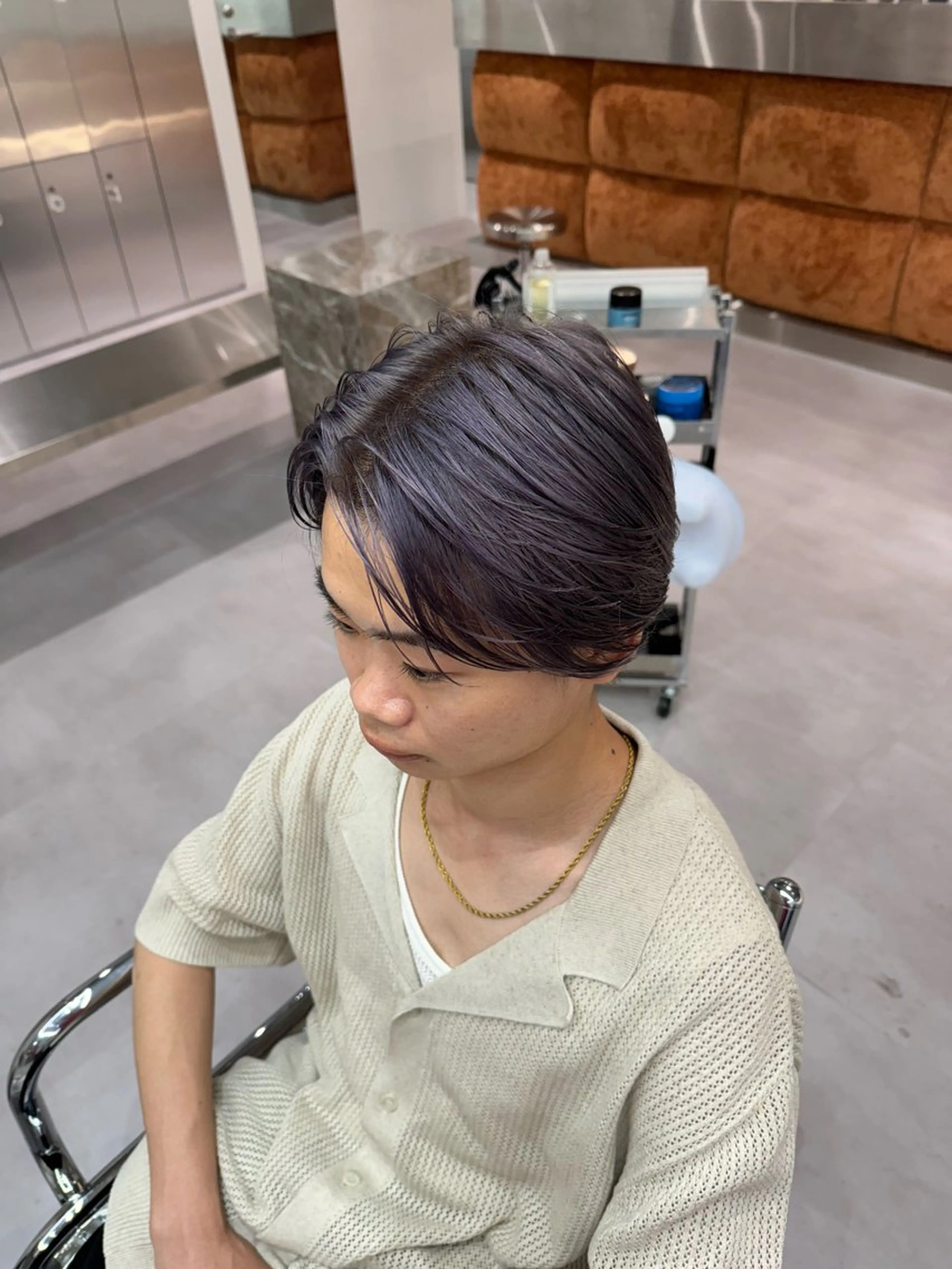 カラー パーマ メンズ シルバー ブリーチ/パーマ特化 片平和寿のヘアスタイル
