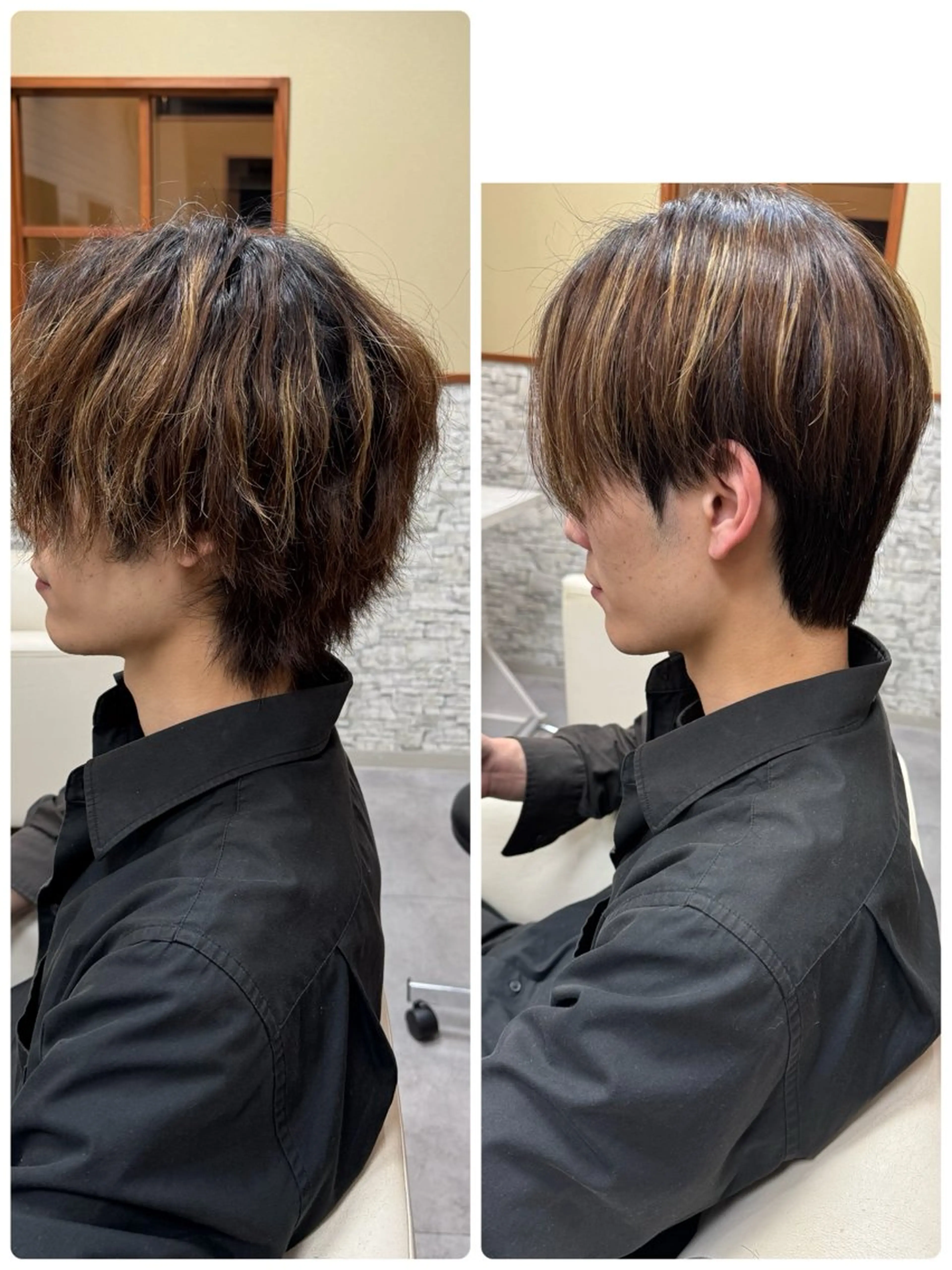 メンズ センターパート HIROKI/艶カラ ー/くびれショートのヘアスタイル