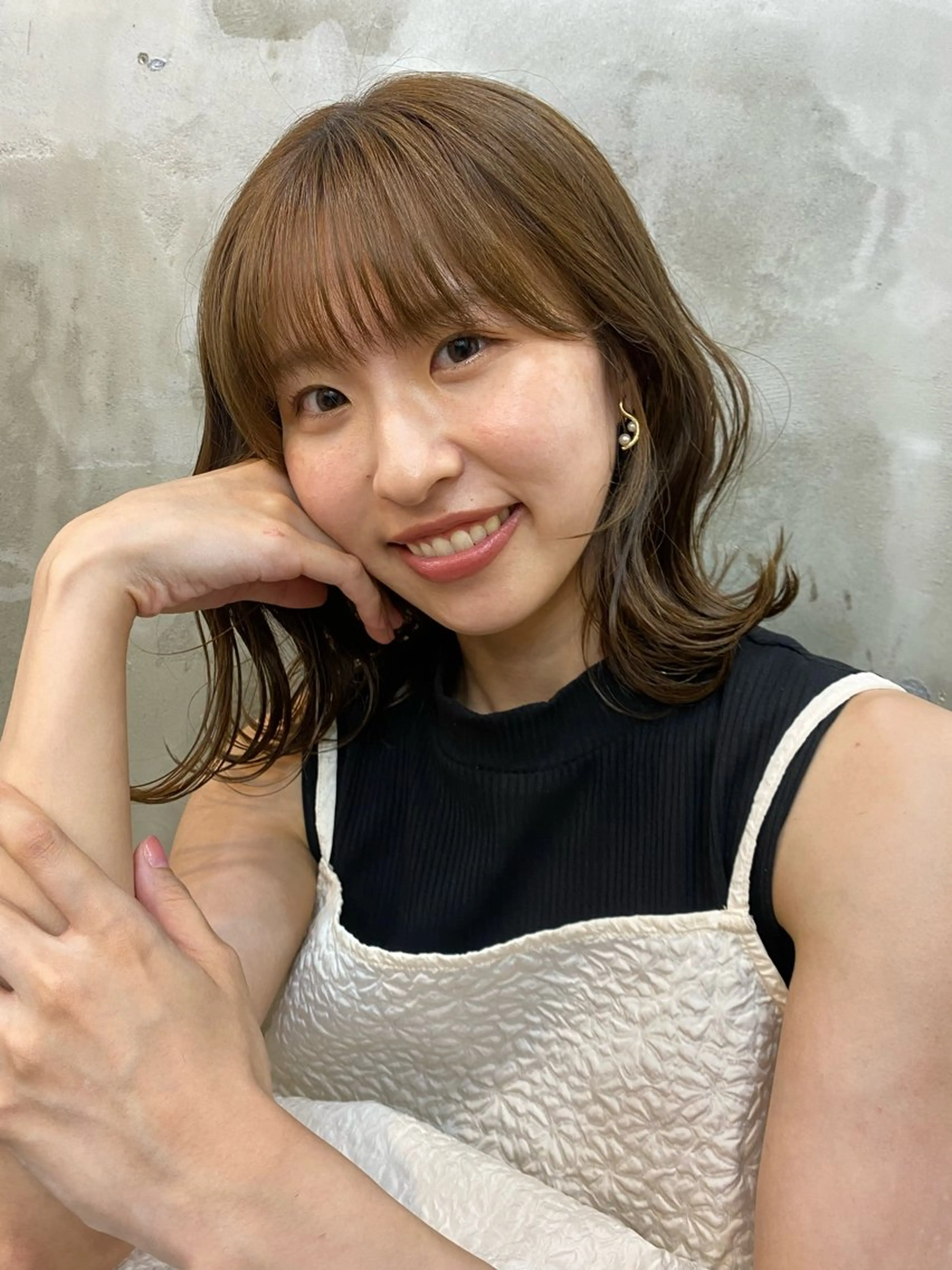 ミディアム ボブ 韓国風ヘア 志賀 あずみのヘアスタイル