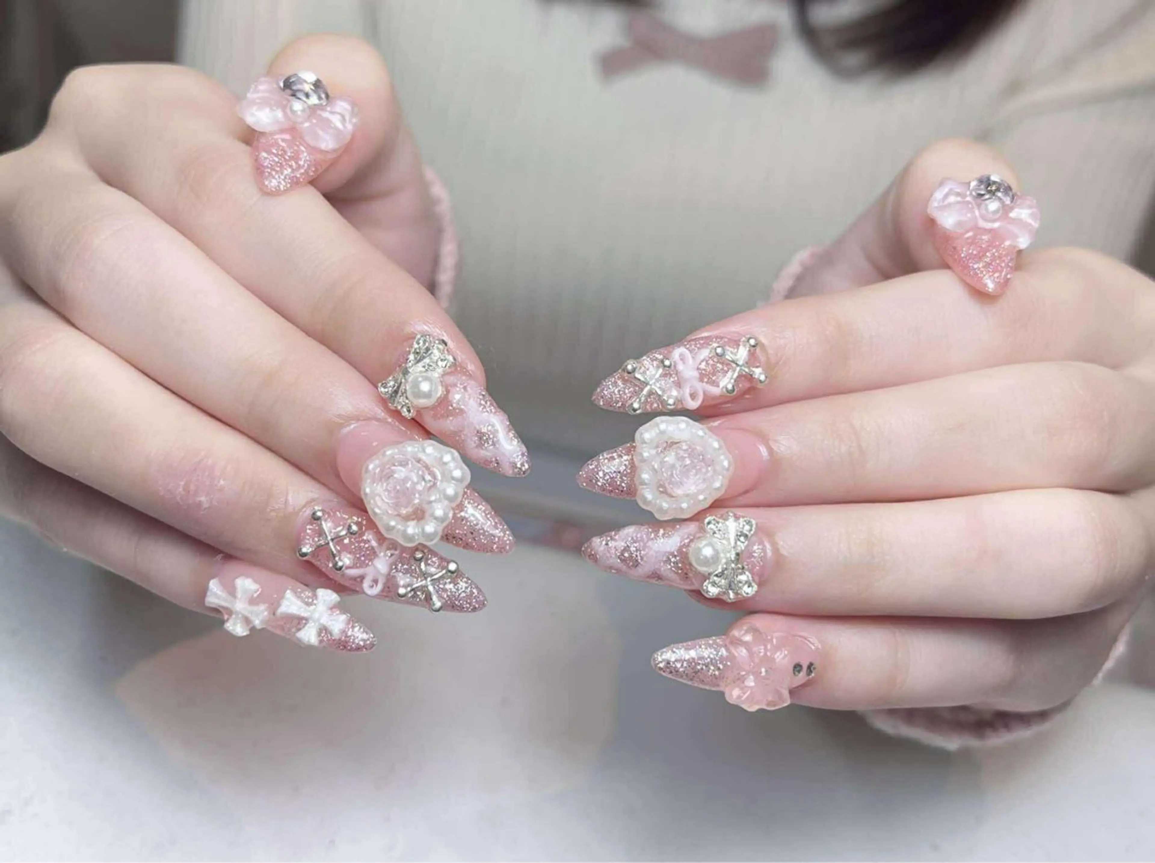 ネイル アートネイル 成人式 ジェルネイル ニュアンスネイル 夏ネイル ハンドネイル NIE MoMoのネイルデザイン