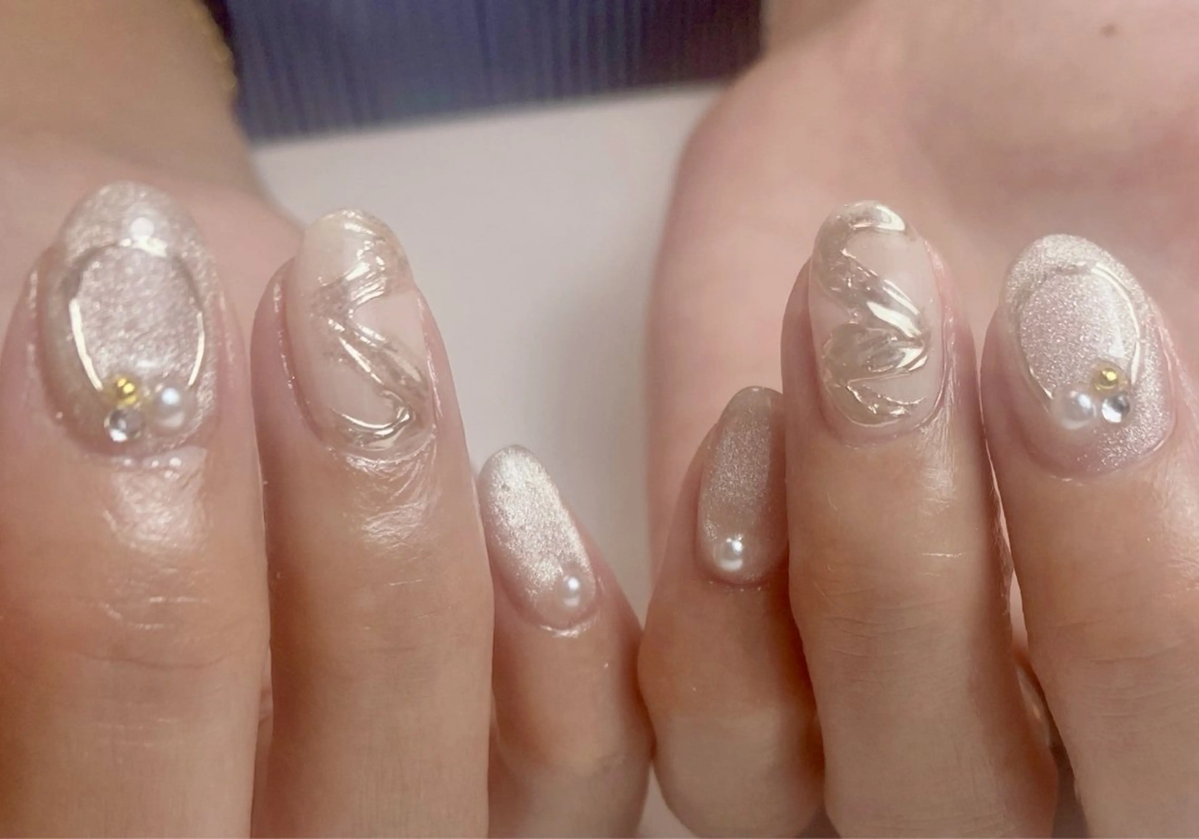 ネイル マグネットネイル ミラーネイル ニュアンスネイル Nail Salon K 🧸美爪育成のネイルデザイン