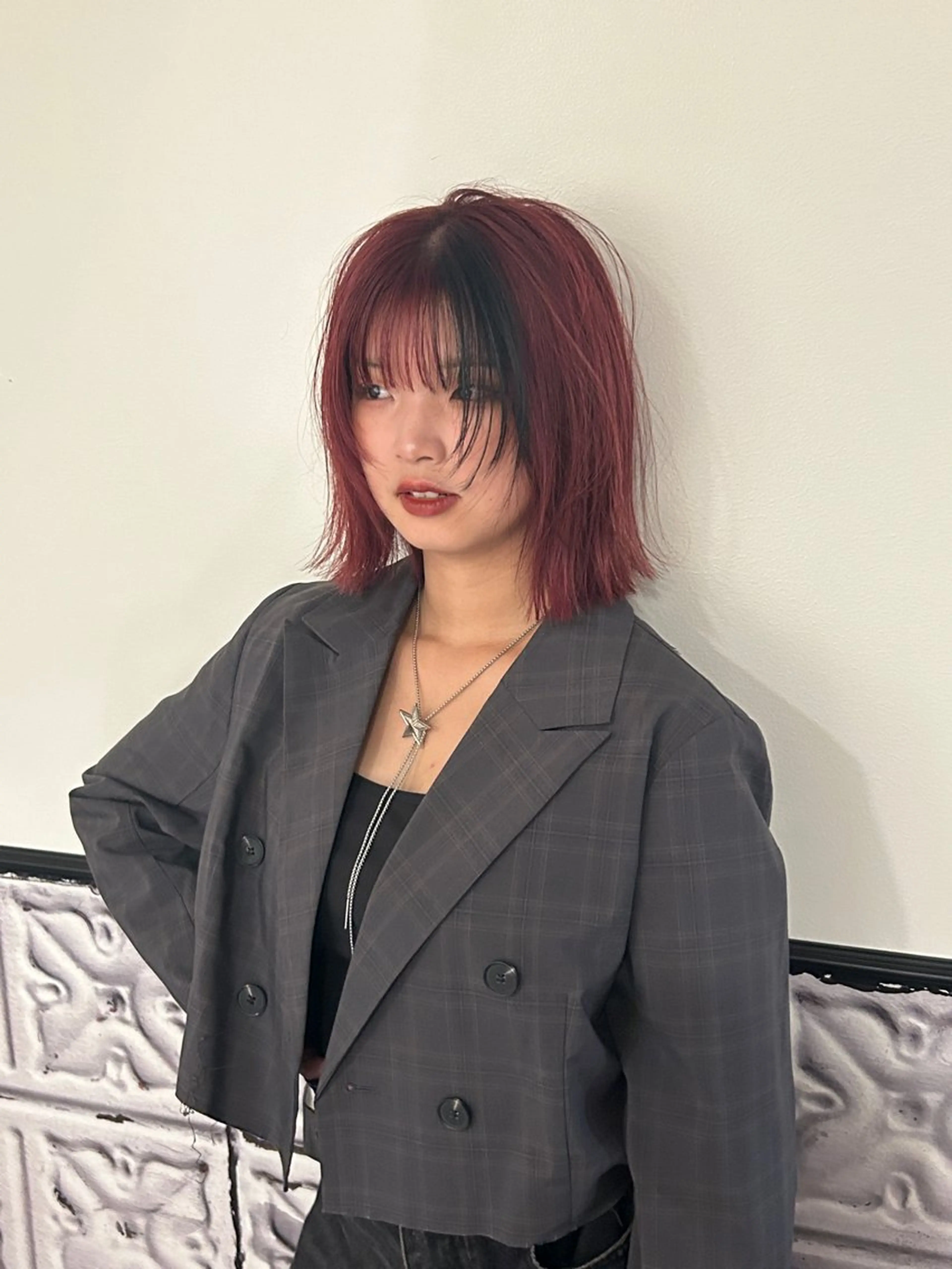 カラー ブリーチ レッドカラー 🌟ベリーショート メンズカット久保悠那のヘアスタイル