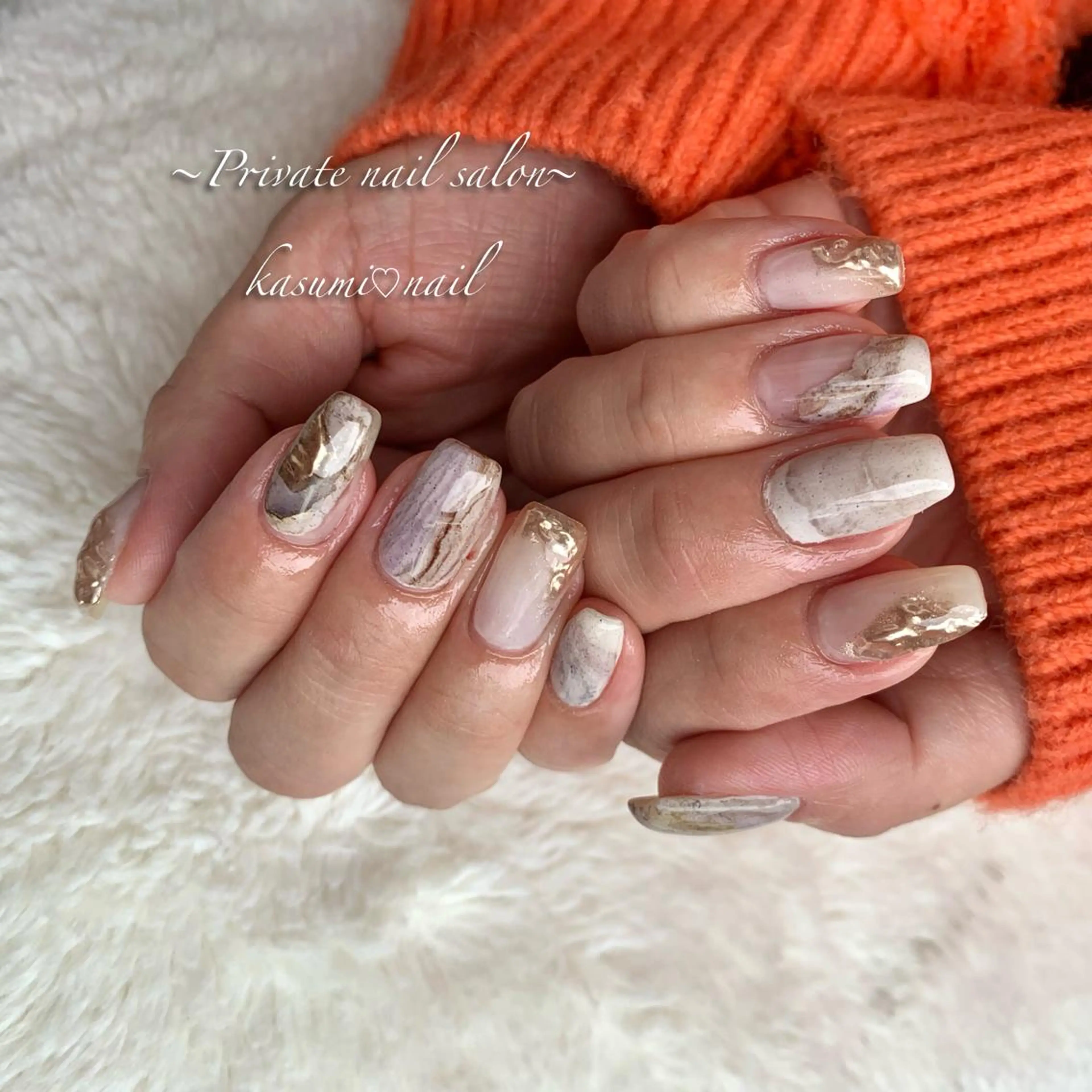 ネイル アートネイル ラメ(グリッター) マグネットネイル ミラーネイル 持ち込み KASUMI♡ Nailのネイルデザイン