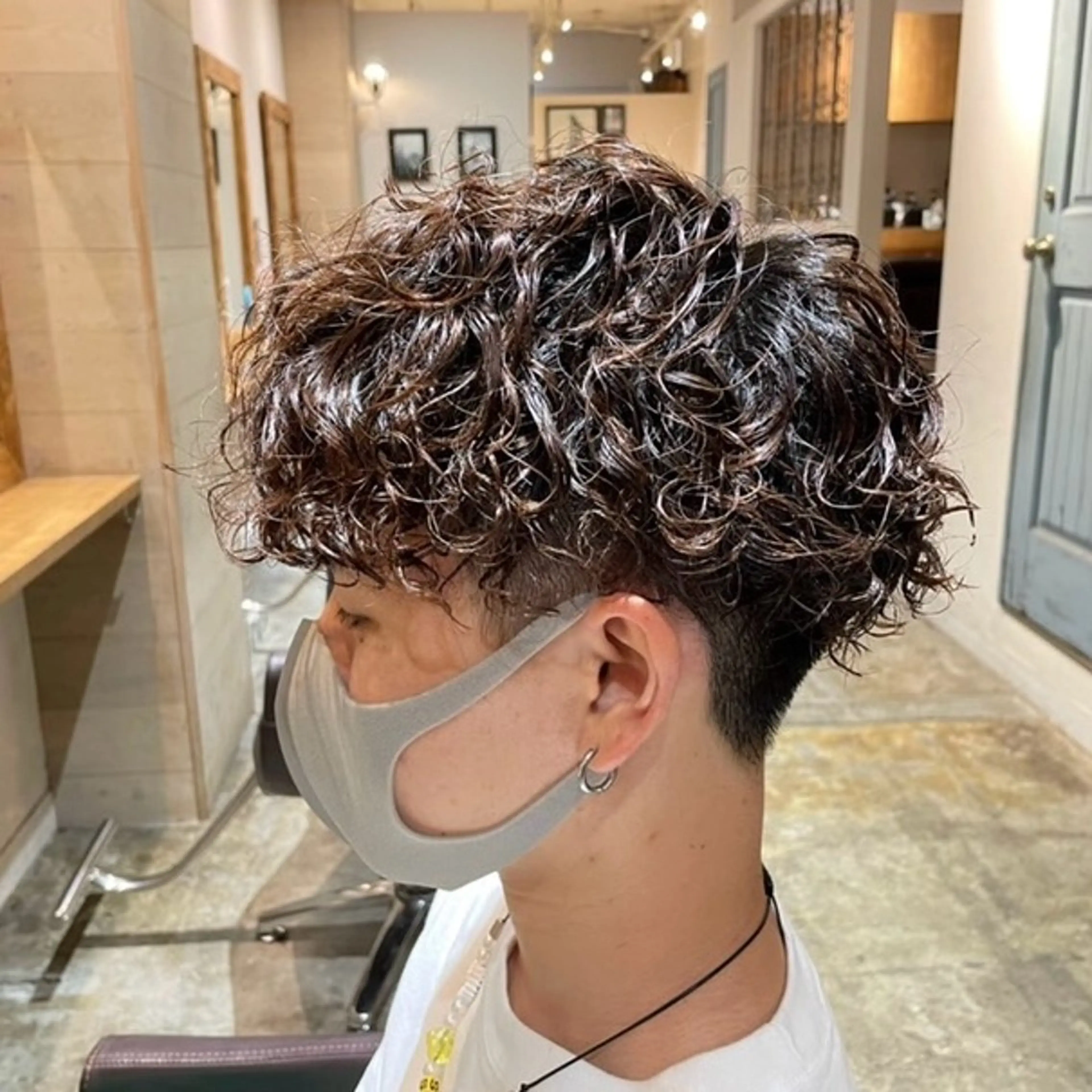 ミディアム パーマ メンズ カット パーマ 🔹メンズパーマ× ブリーチ/NORIのヘアスタイル