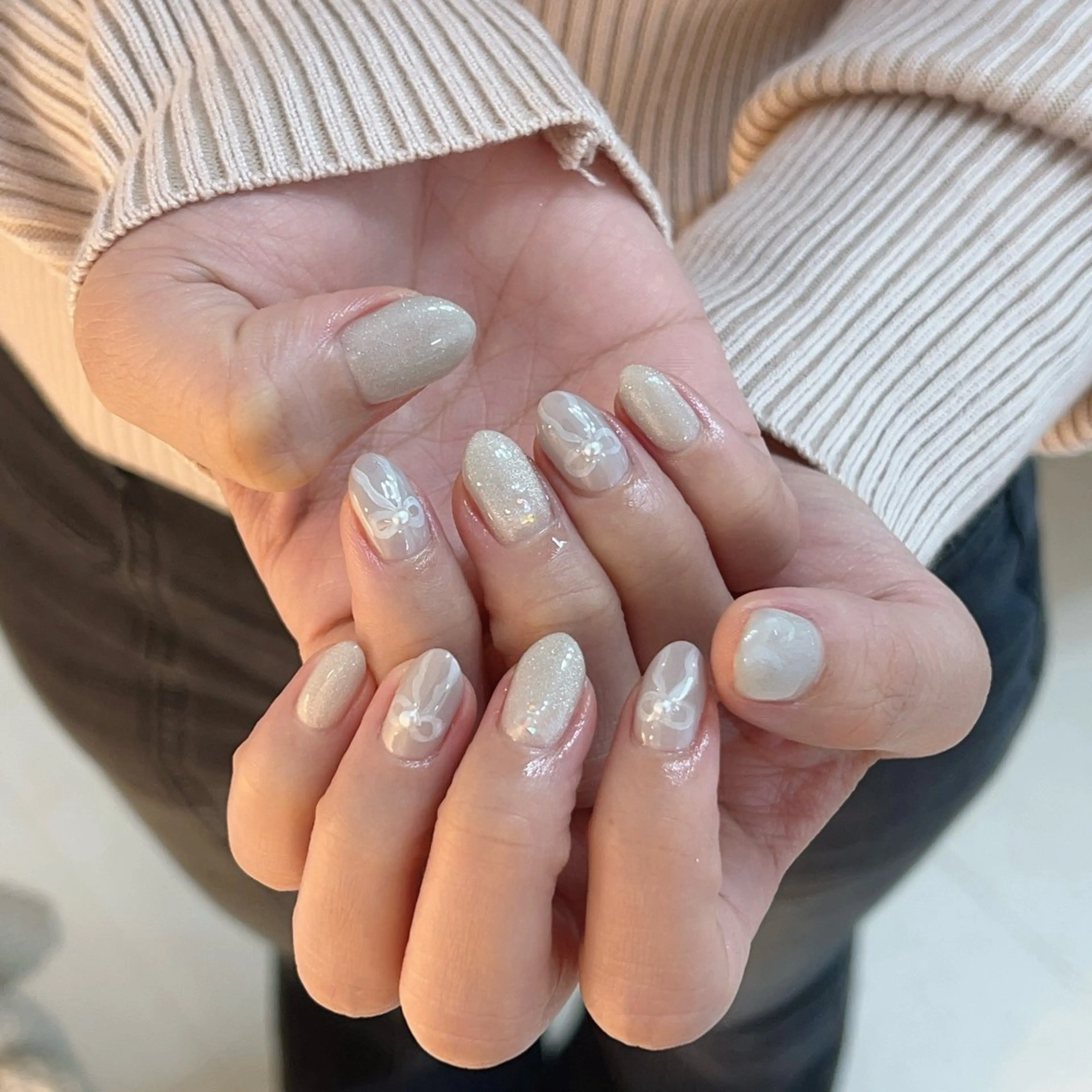 ネイル リボン シンプルネイル Nail salon CELEBRAILのネイルデザイン