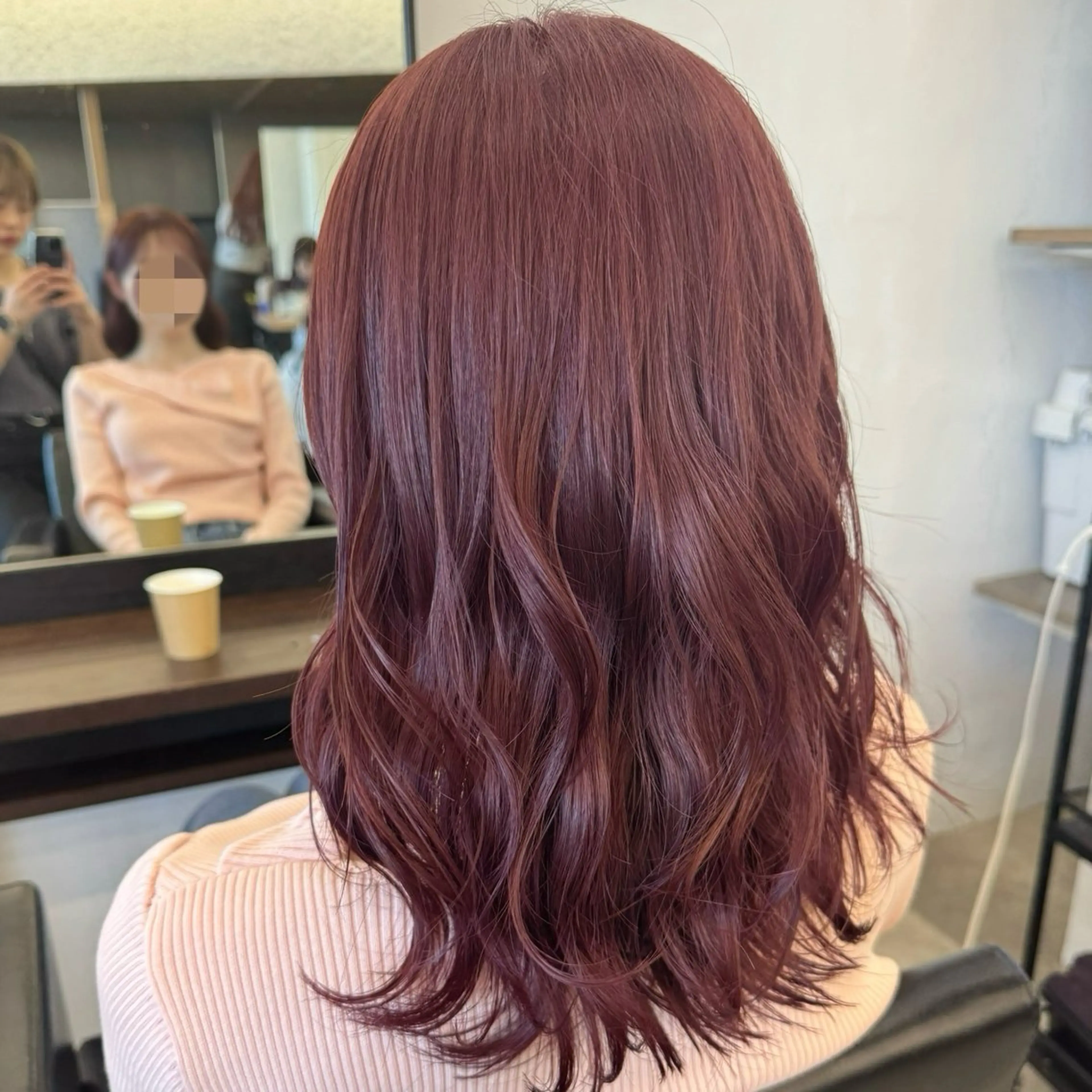ミディアム カラー ヘアアレンジ ブリーチ ピンクカラー ボブ/レイヤー/ 艶髪/HANA💗のヘアスタイル